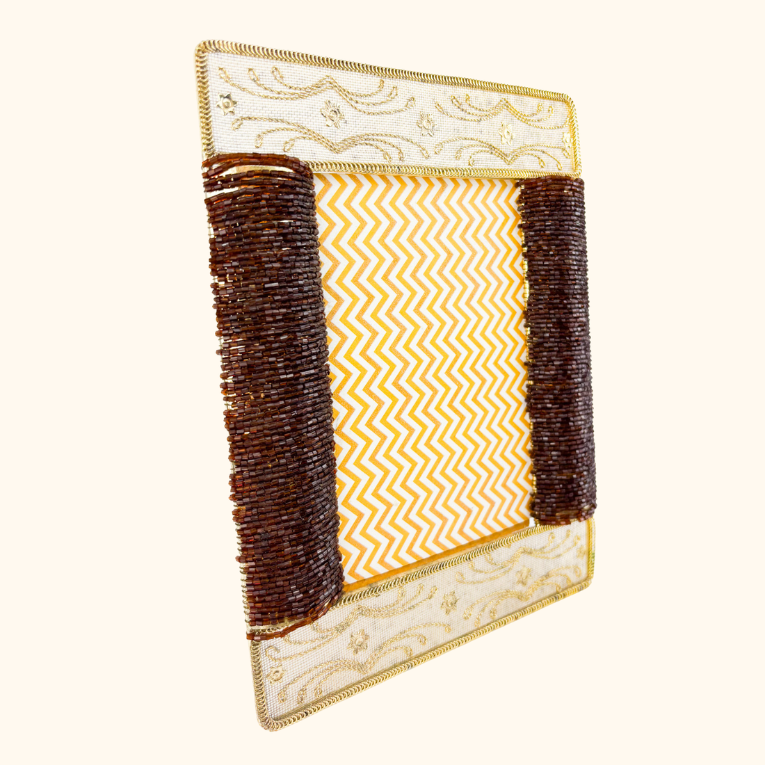 Gold Beaded Metal Picture Frame 4x6inch Sunshine Thrift