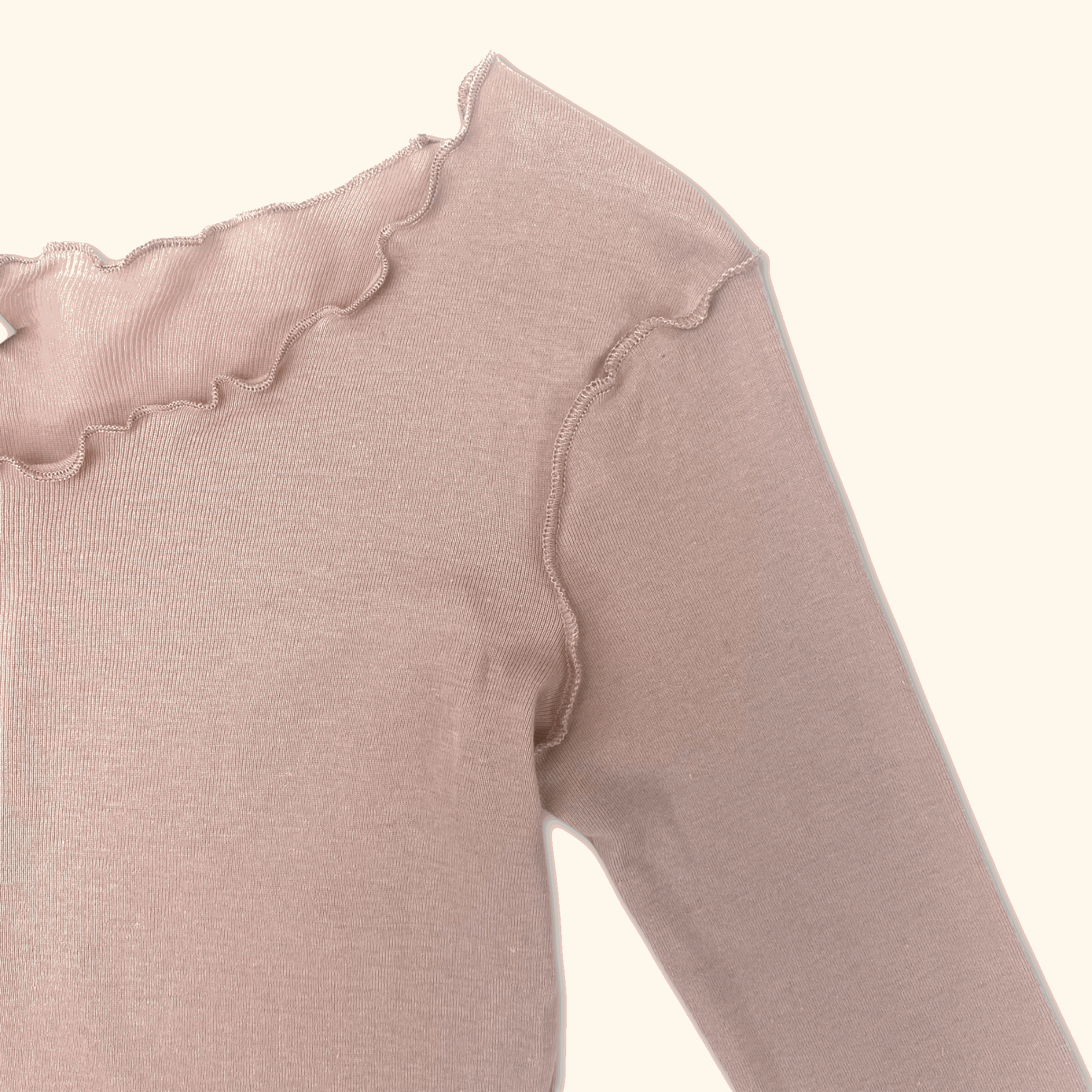 Topshop Long Sleeve Lettuce Edge Top Pink- Size 4 - - Tops & Shirts