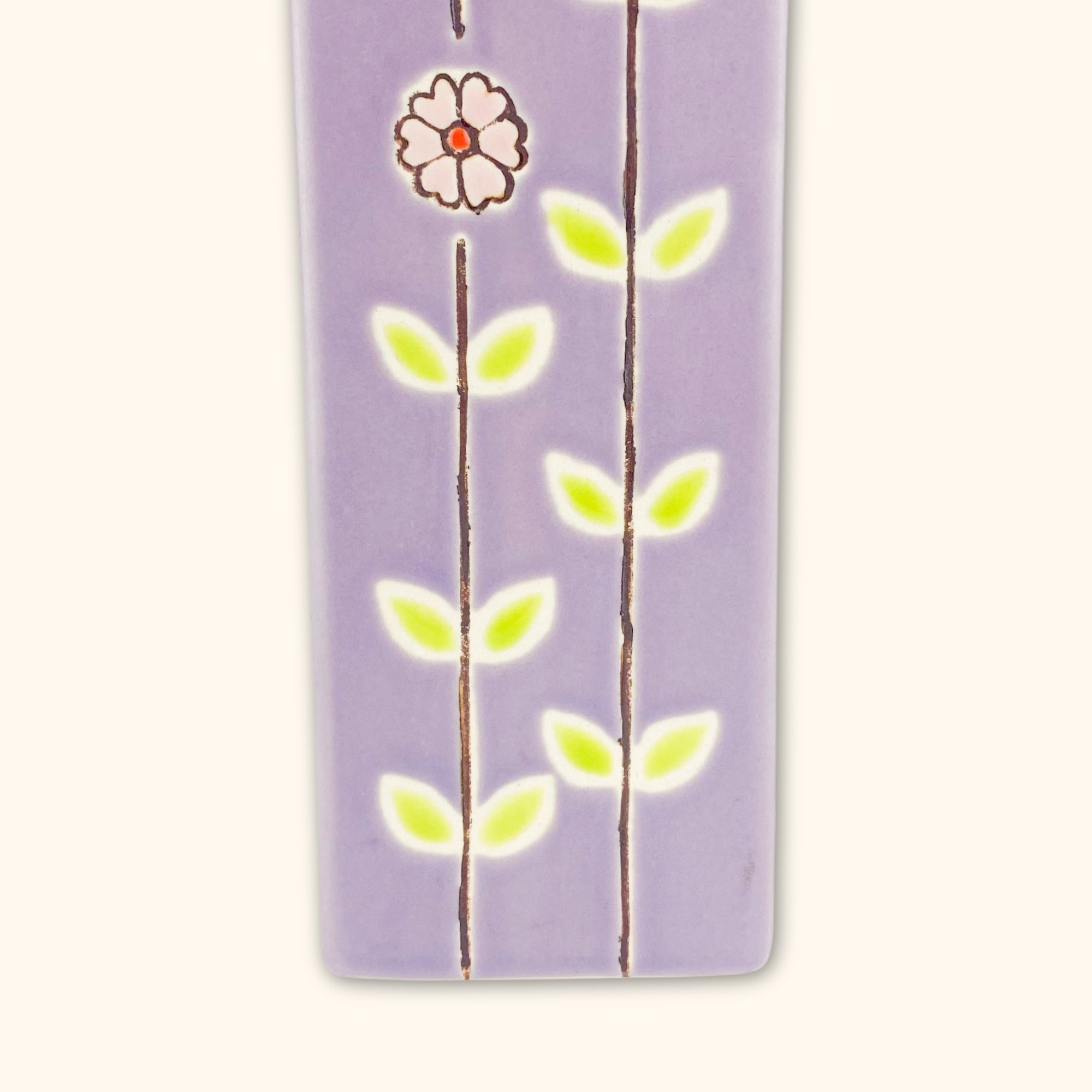 Purple Floral Tall Vase - - Vases