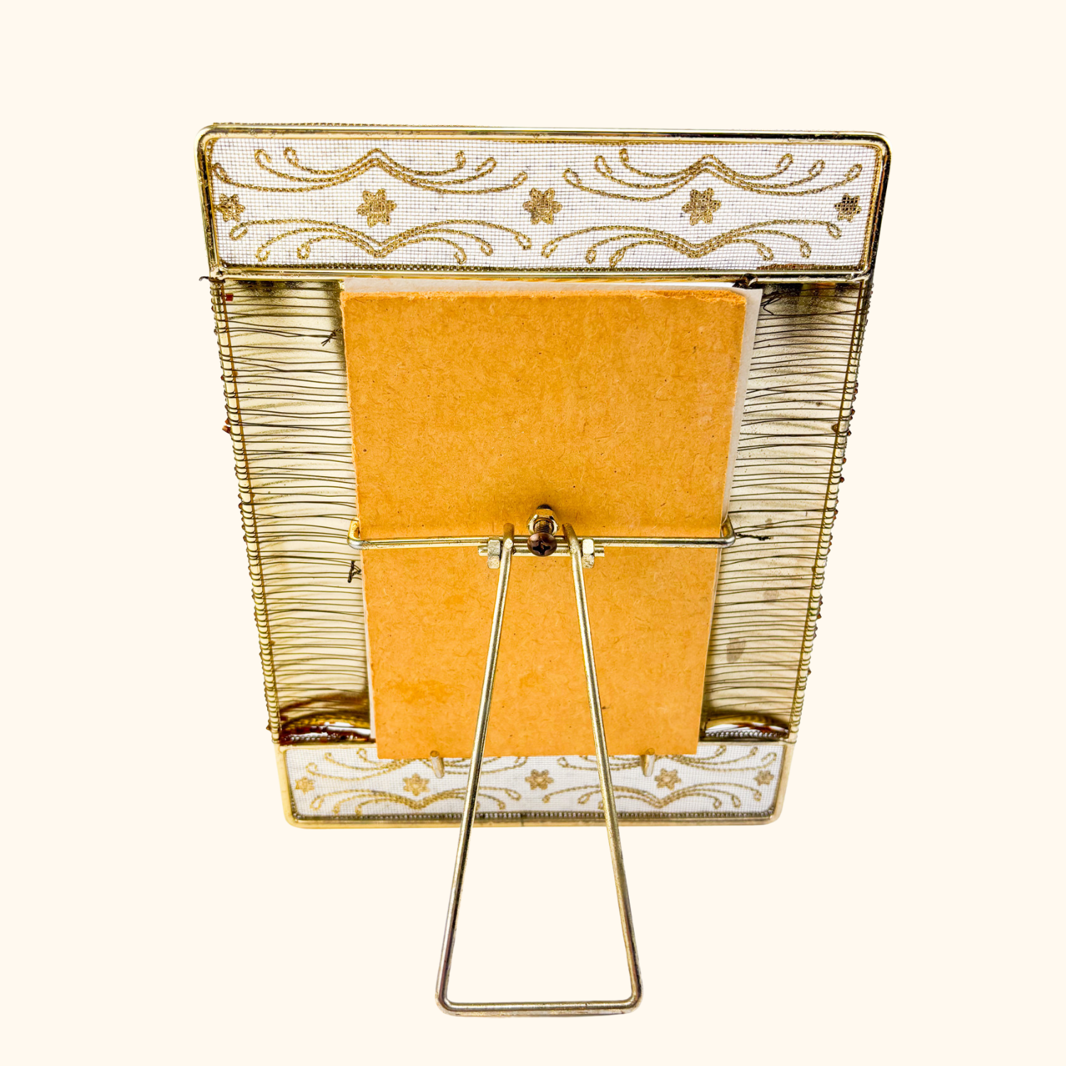 Gold Beaded Metal Picture Frame 4x6inch Sunshine Thrift
