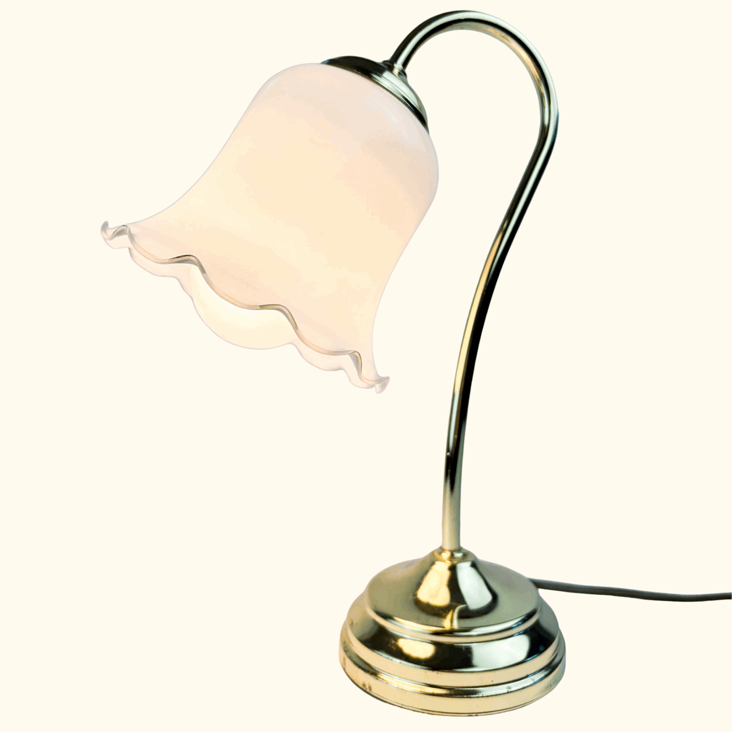 Vintage BHS Swan Neck Art Deco Floral Brass Lamp BHS