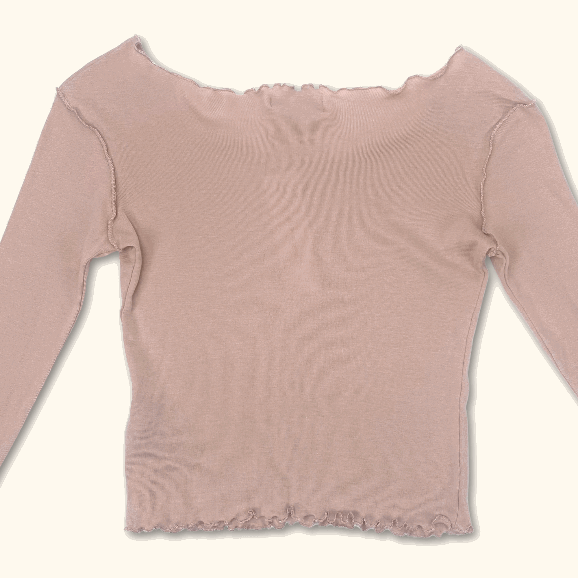 Topshop Long Sleeve Lettuce Edge Top Pink- Size 4 - - Tops & Shirts