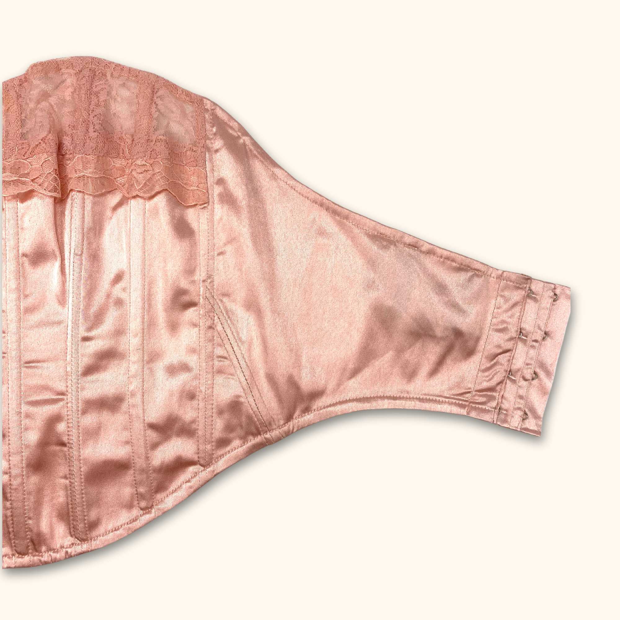Reclaimed Vintage Pink Corset with Lace Trim - Size 10 - - Tops & Shirts
