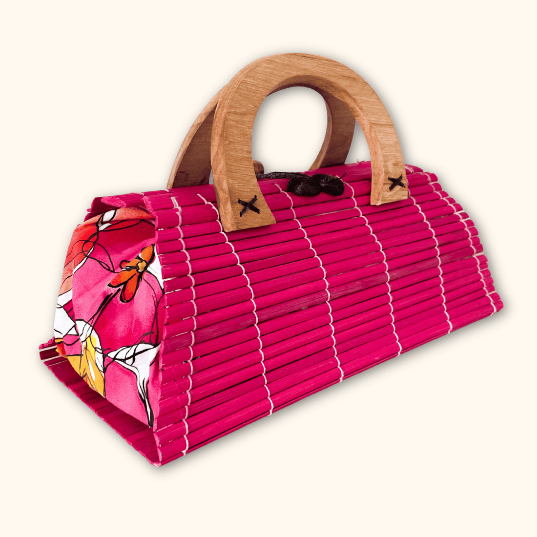 Hot Pink Retro Wooden Bag Sunshine Thrift