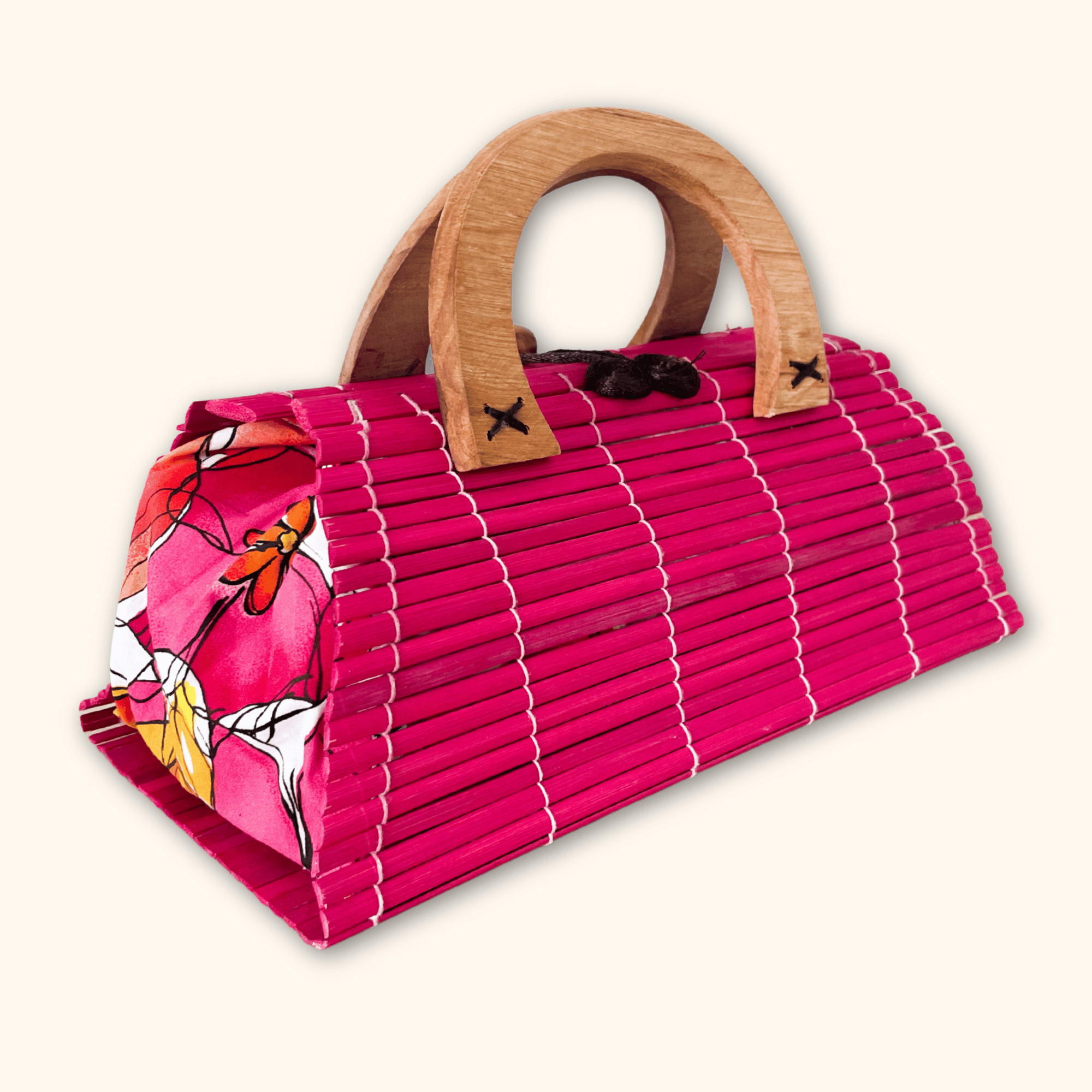 Hot Pink Retro Wooden Bag Sunshine Thrift