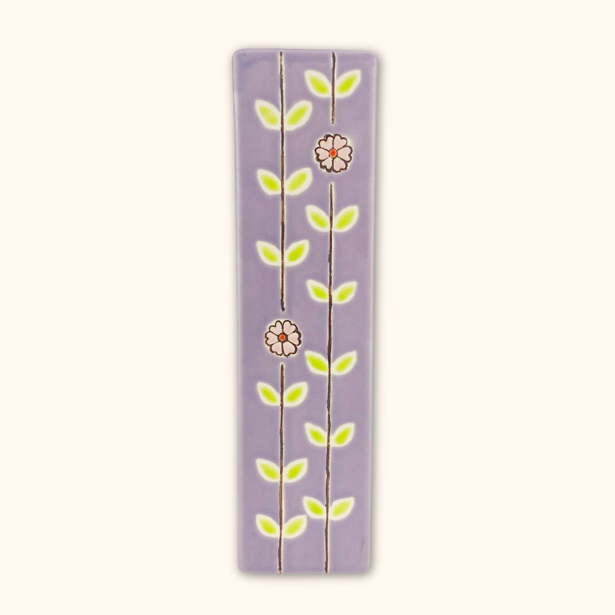 Purple Floral Tall Vase - - Vases