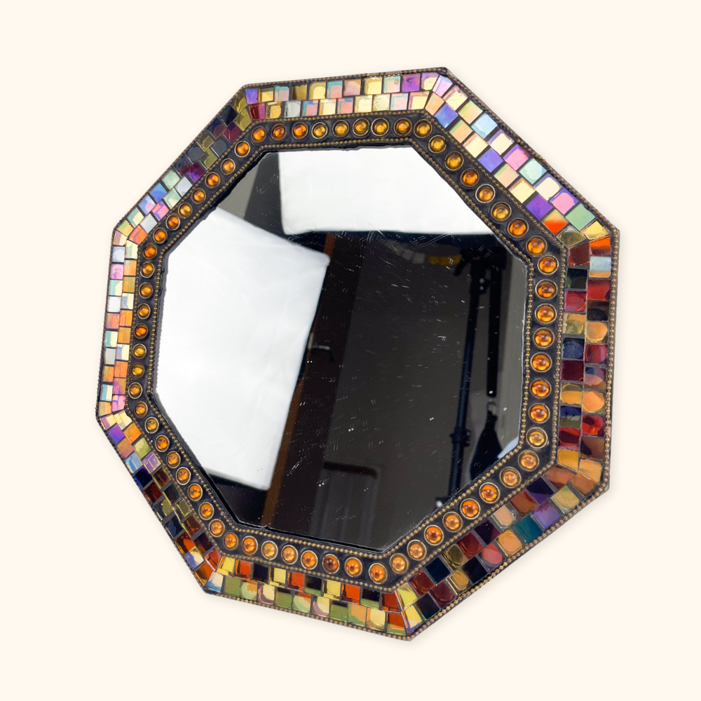 Party Lite Global Fusion Mosaic Octagon Mirror - - Decoration