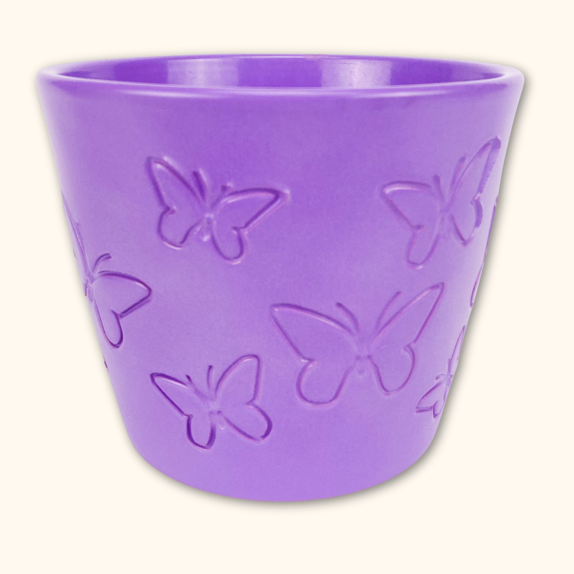 Purple Butterfly Clay Plant Pot - - Plant Pots