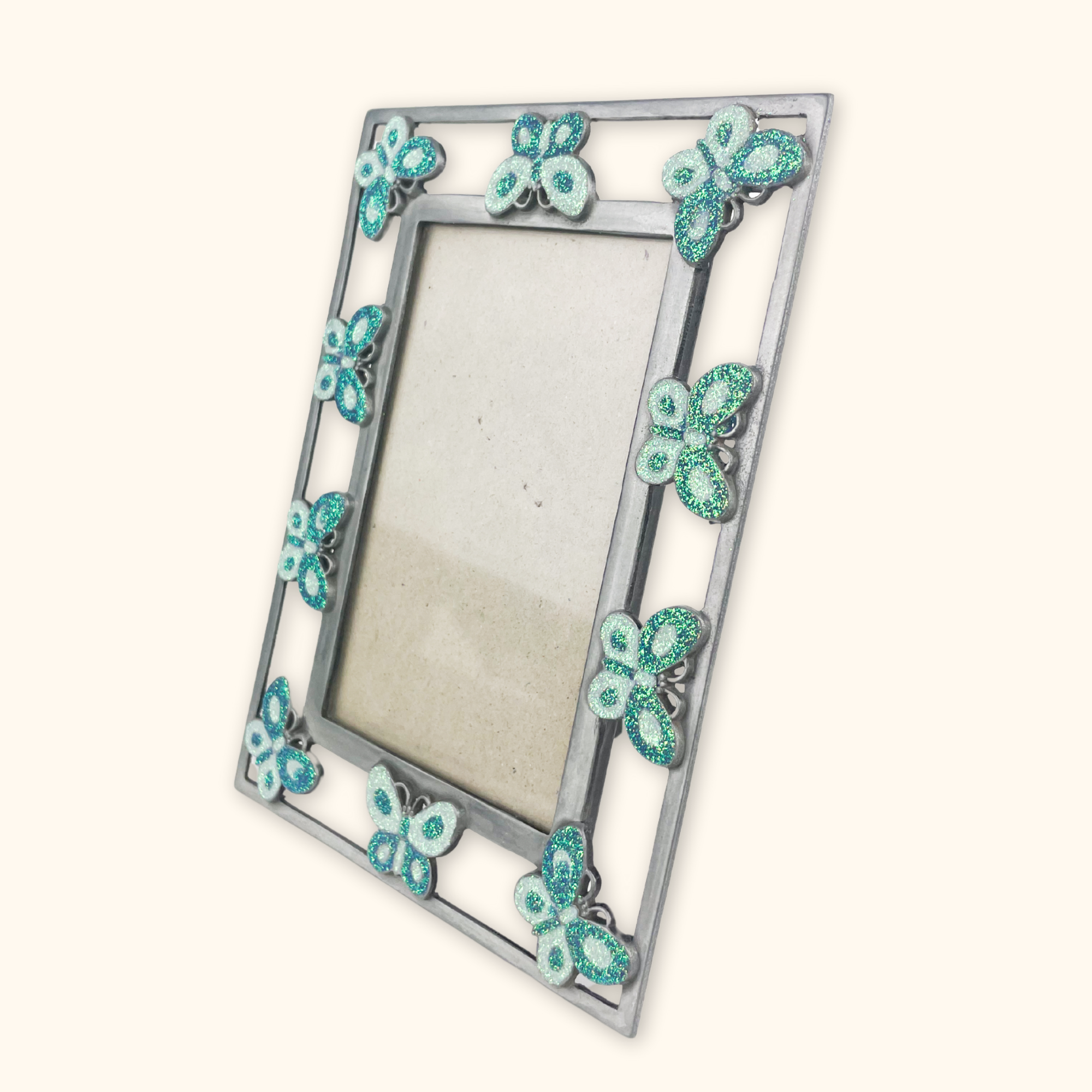 Glitter Butterfly Silver Picture Frame Sunshine Thrift