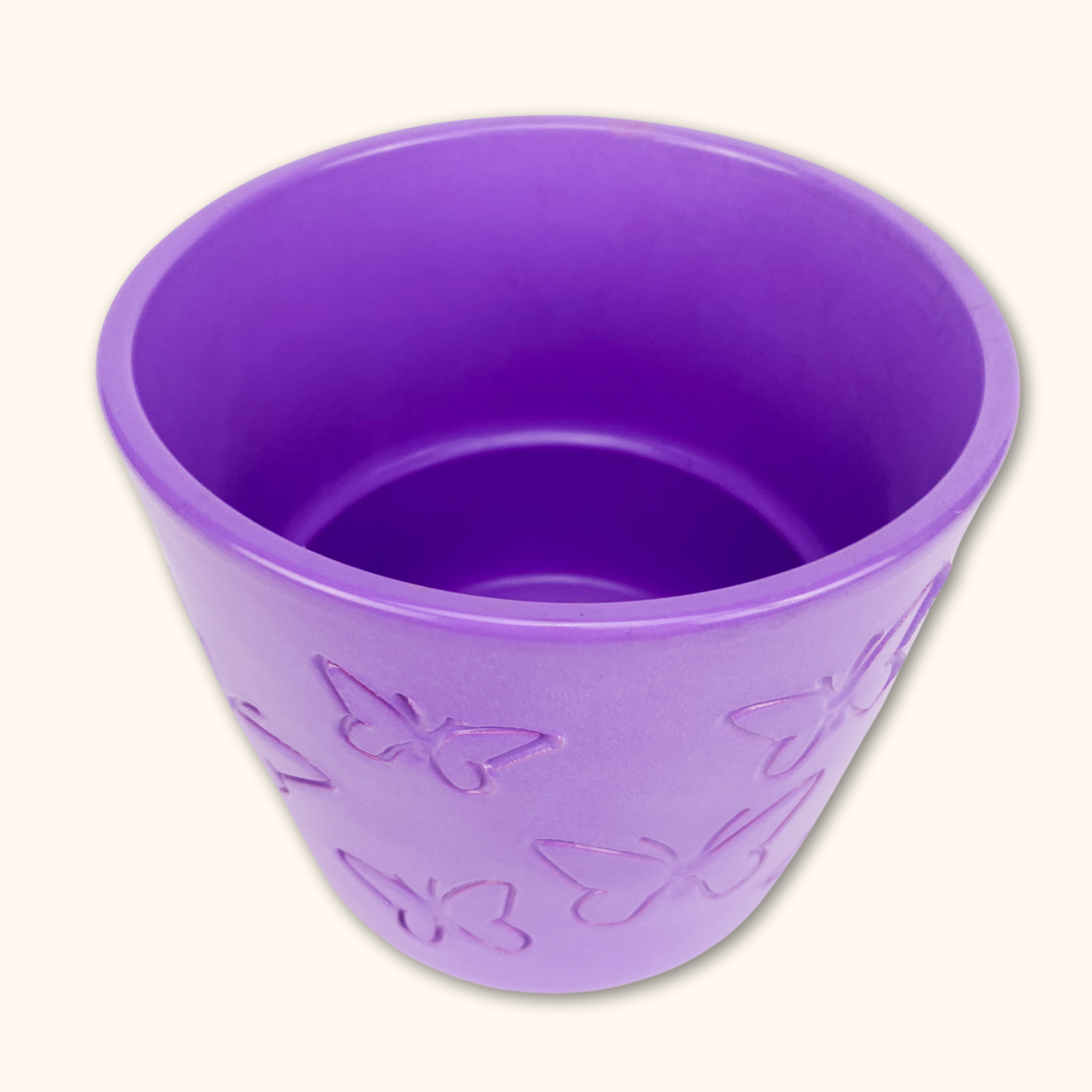 Purple Butterfly Clay Plant Pot - - Plant Pots