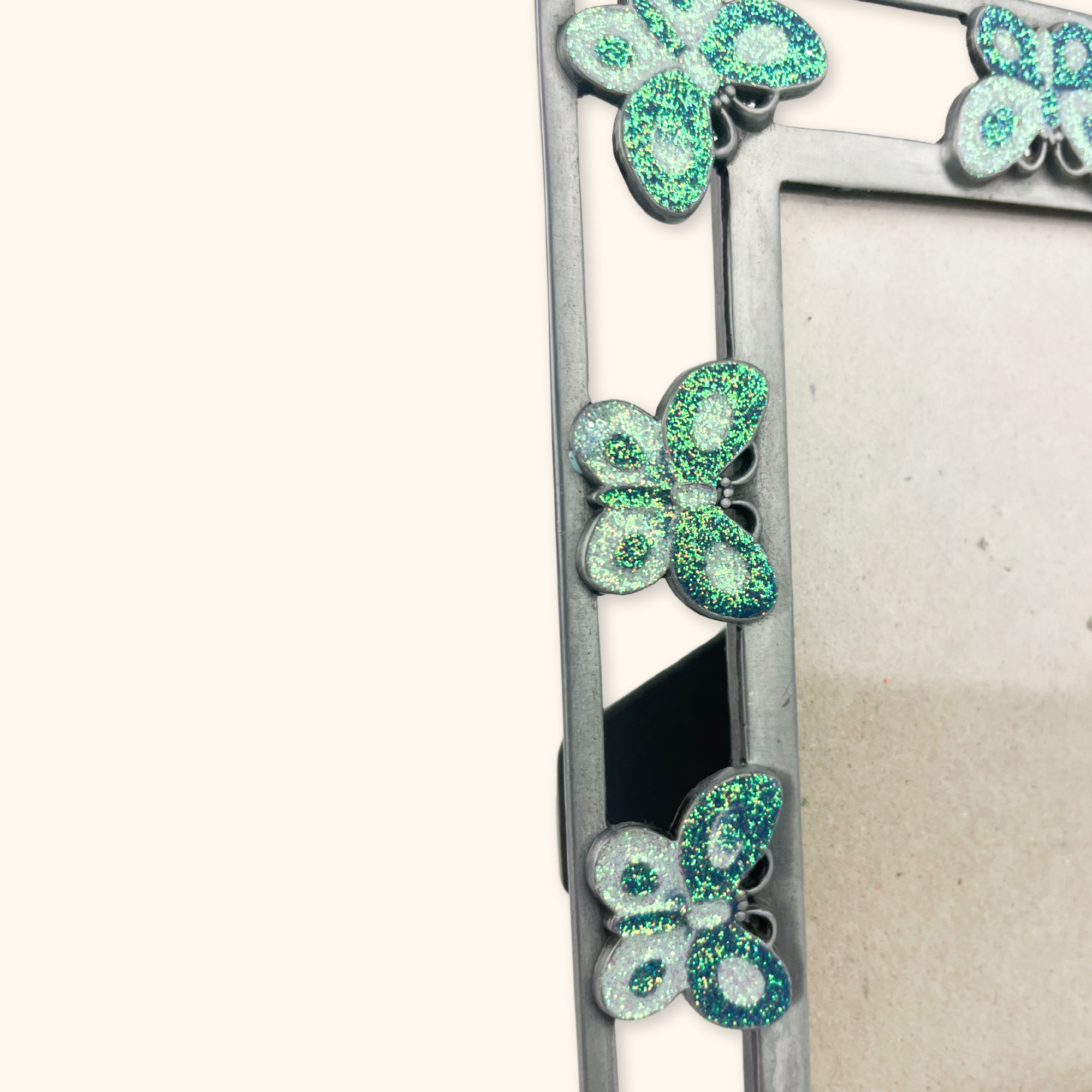 Glitter Butterfly Silver Picture Frame Sunshine Thrift