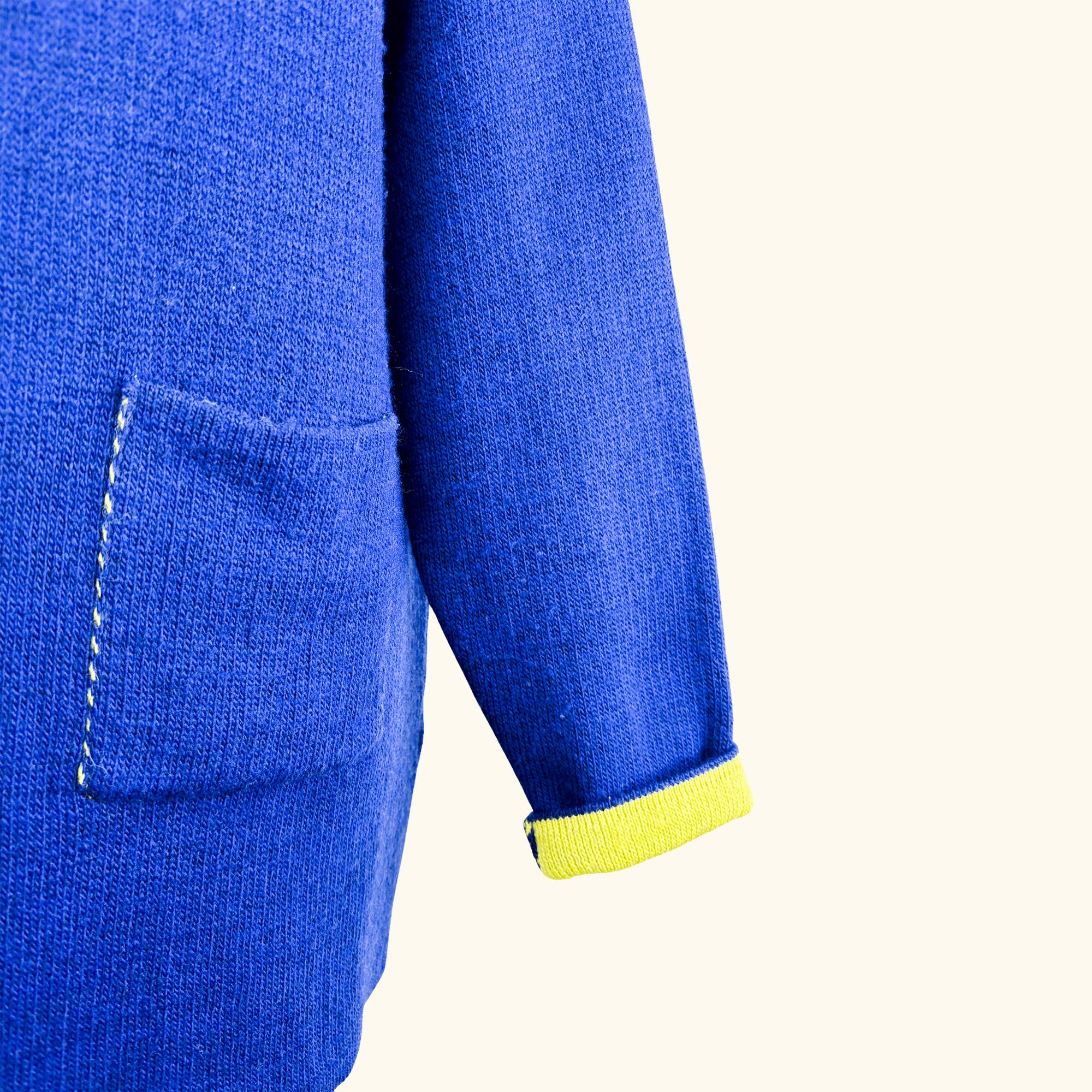 Yida Italian Navy Blue Wool Blend Hooded Cardigan - Size Large