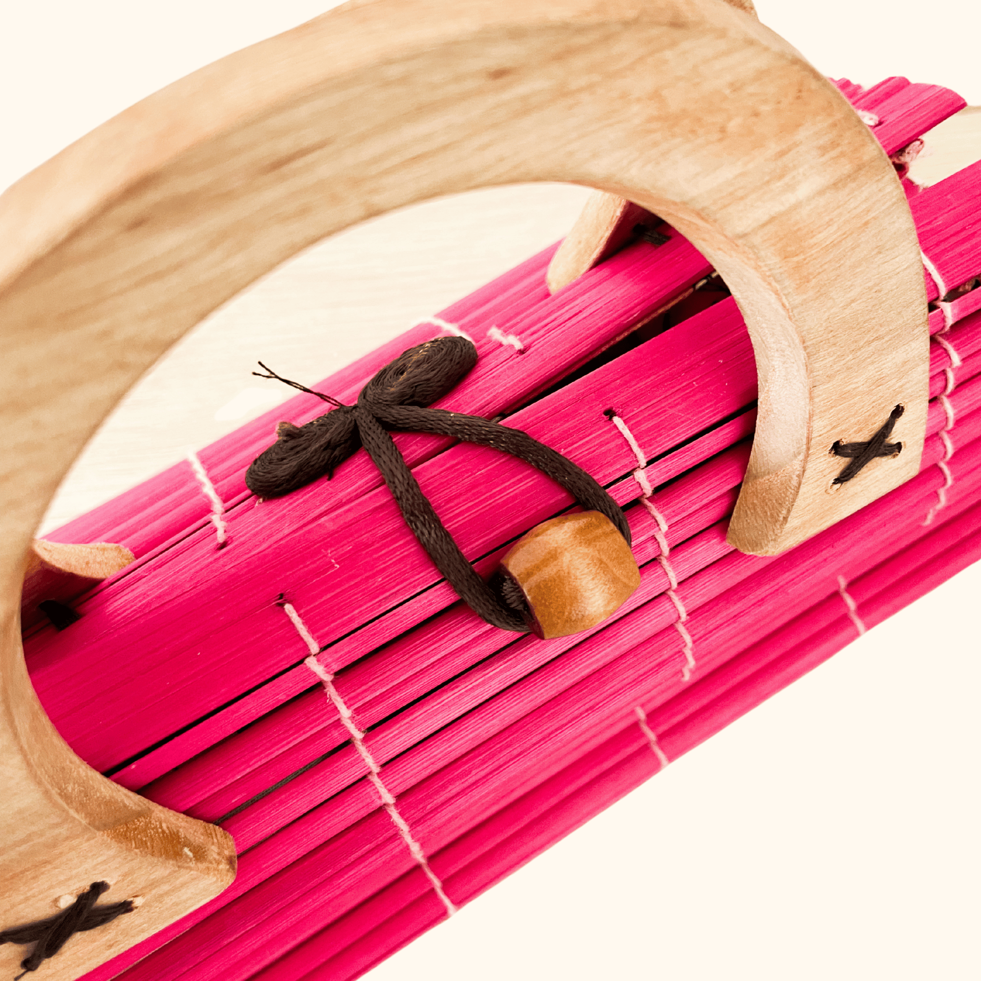 Hot Pink Retro Wooden Bag Sunshine Thrift