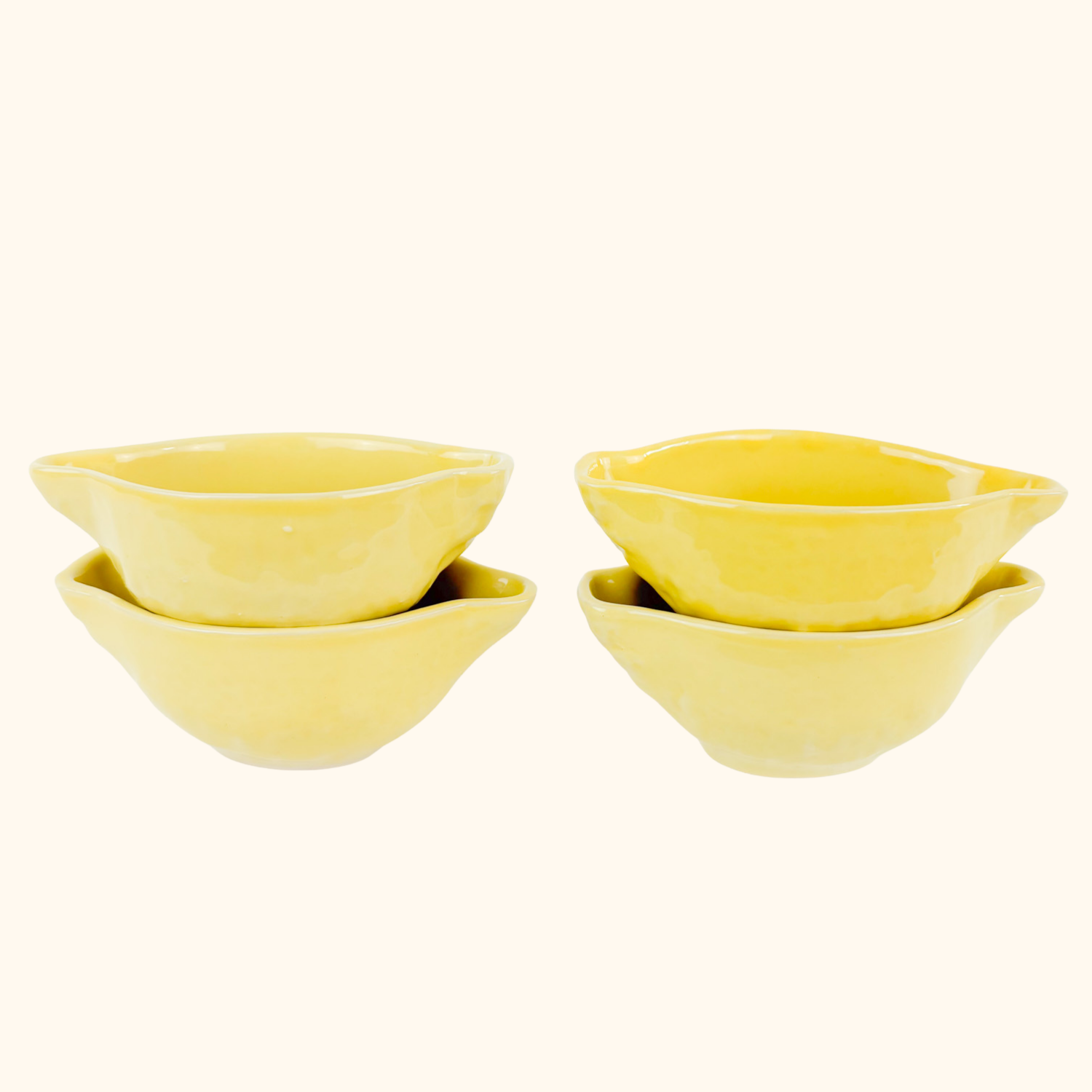Ceramic Lemon Condiment Dipping Snack Bowls - Set of 4 Hanniball