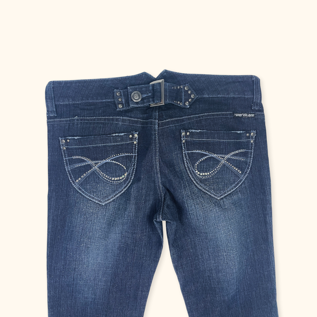 River Island Low Rise Flared Sparkle Jeans - Size 14L River Island