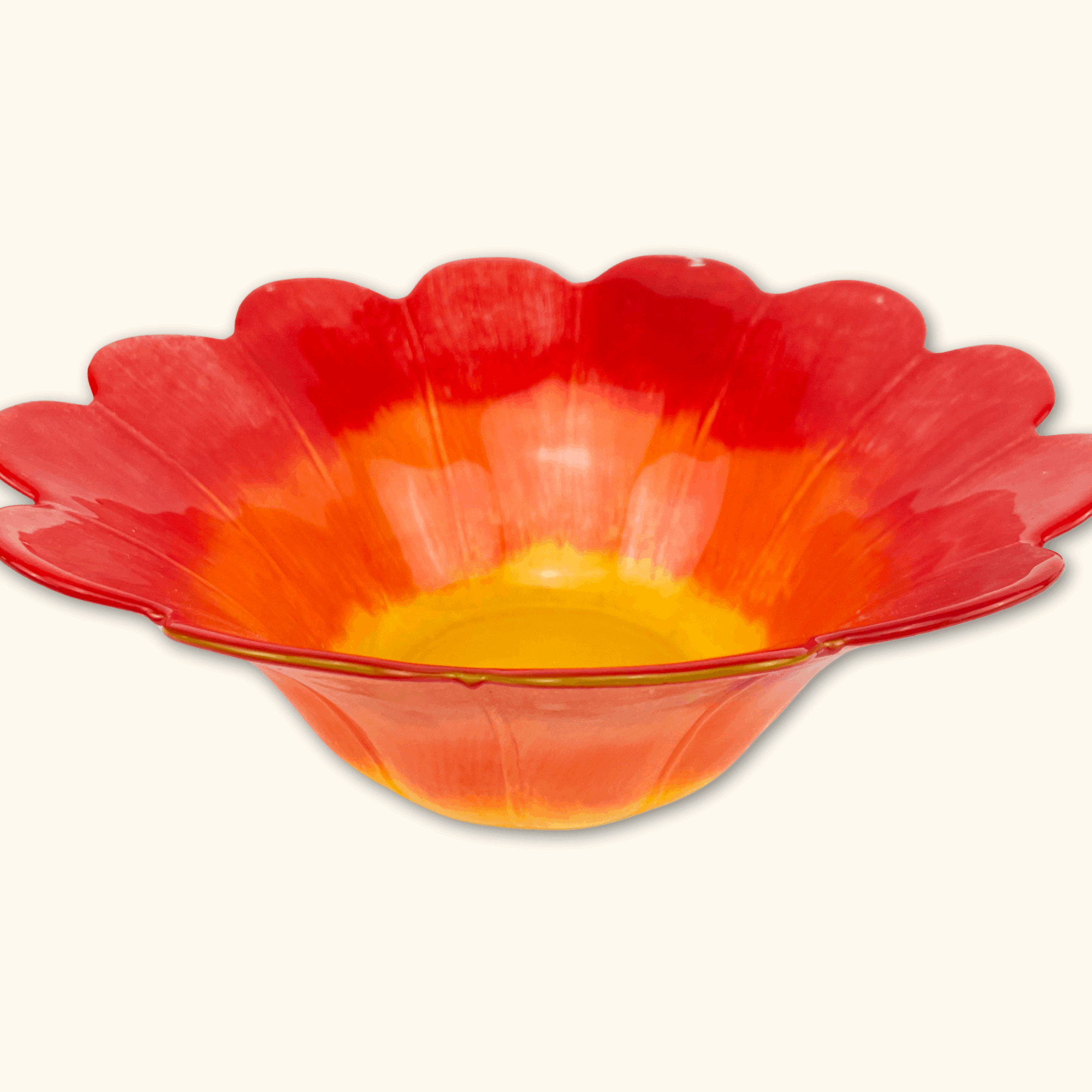 Large Red Flower Fruit Bowl - - Kitchenware