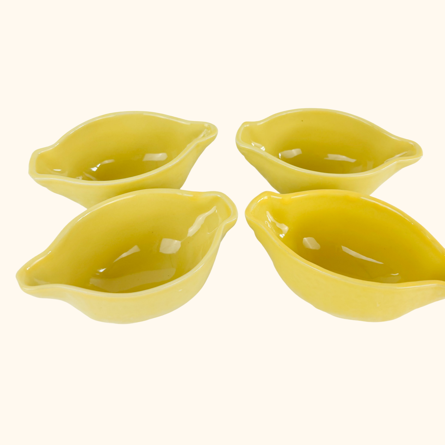 Ceramic Lemon Condiment Dipping Snack Bowls - Set of 4 Hanniball