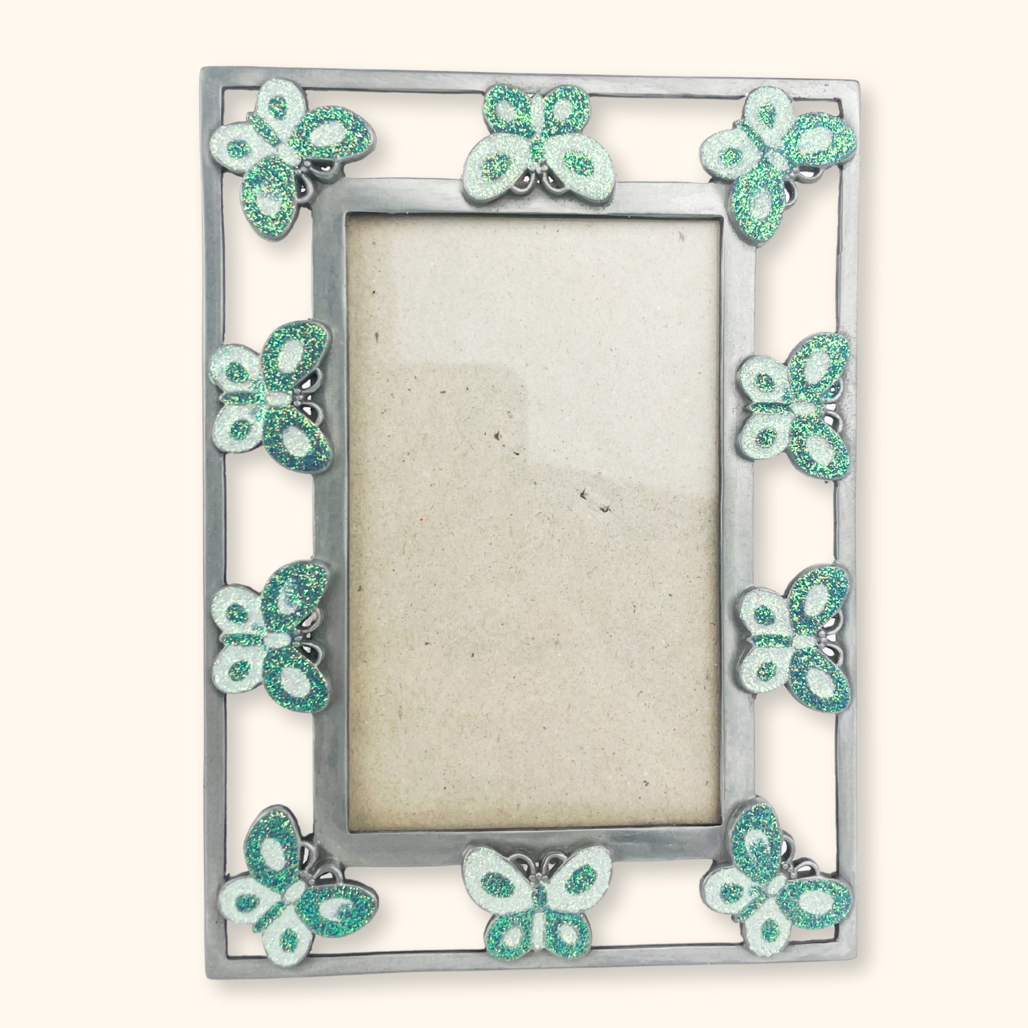 Glitter Butterfly Silver Picture Frame Sunshine Thrift
