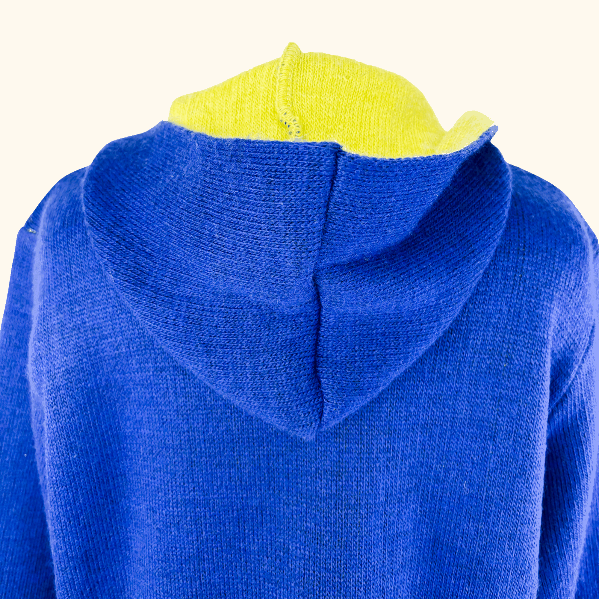 Yida Italian Navy Blue Wool Blend Hooded Cardigan - Size Large