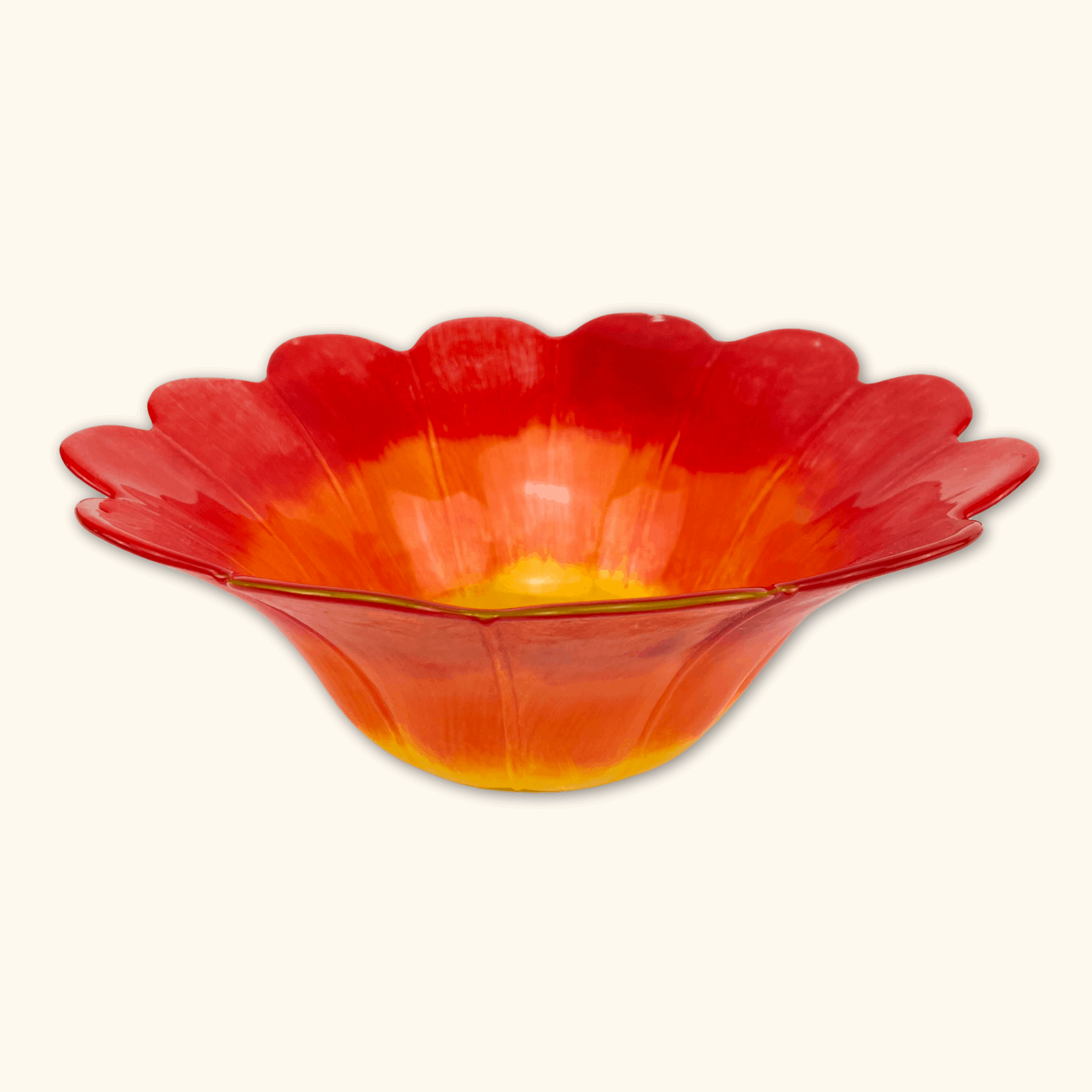Large Red Flower Fruit Bowl - - Kitchenware
