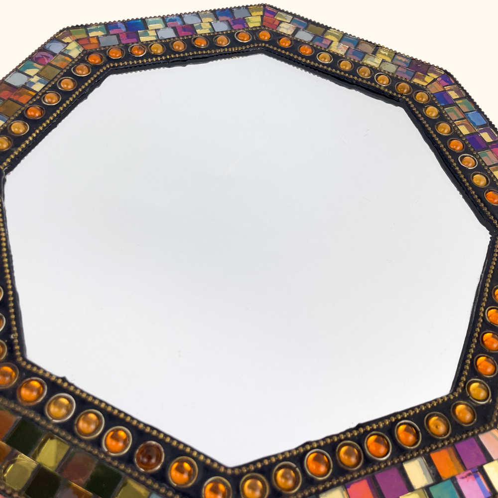Party Lite Global Fusion Mosaic Octagon Mirror - - Decoration