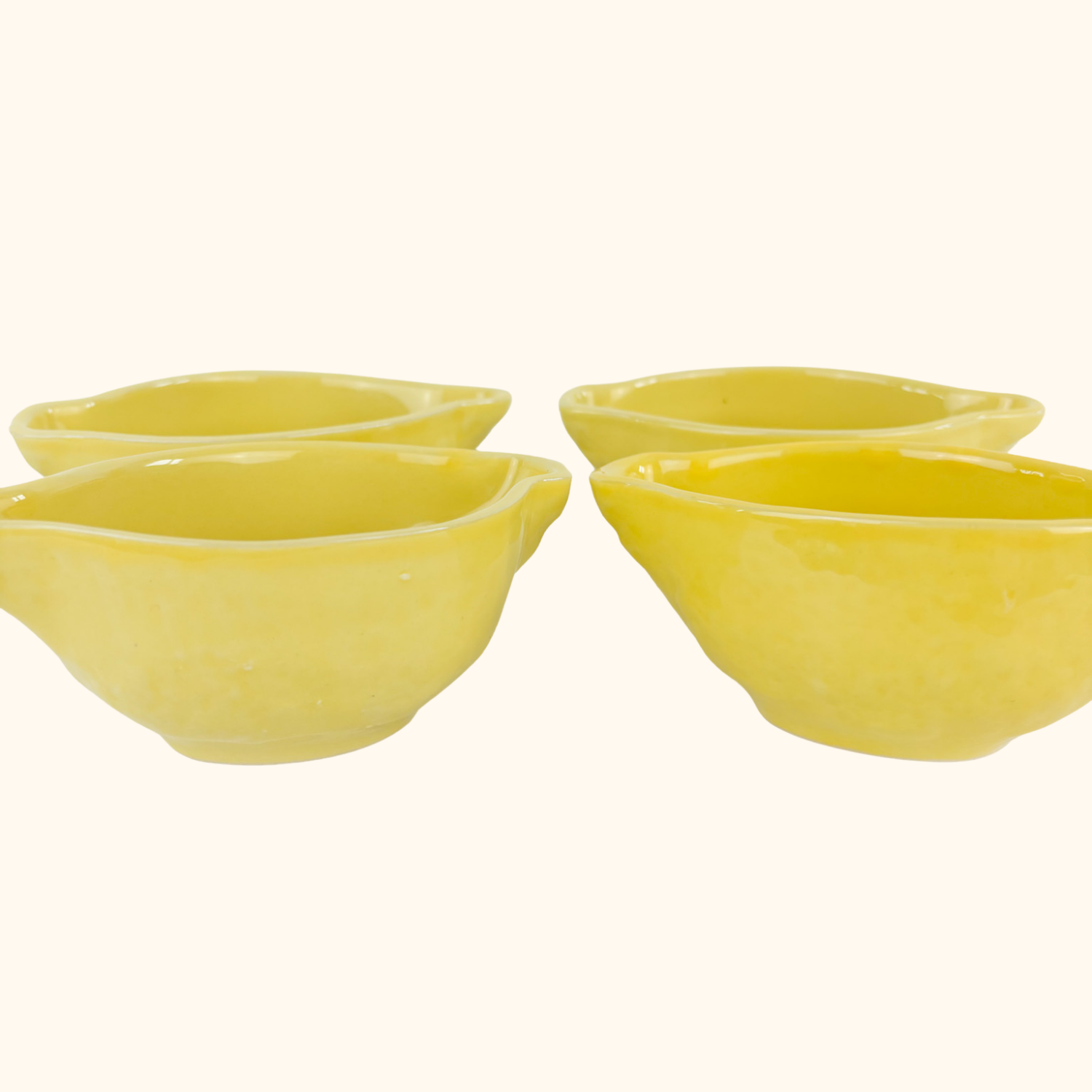 Ceramic Lemon Condiment Dipping Snack Bowls - Set of 4 Hanniball