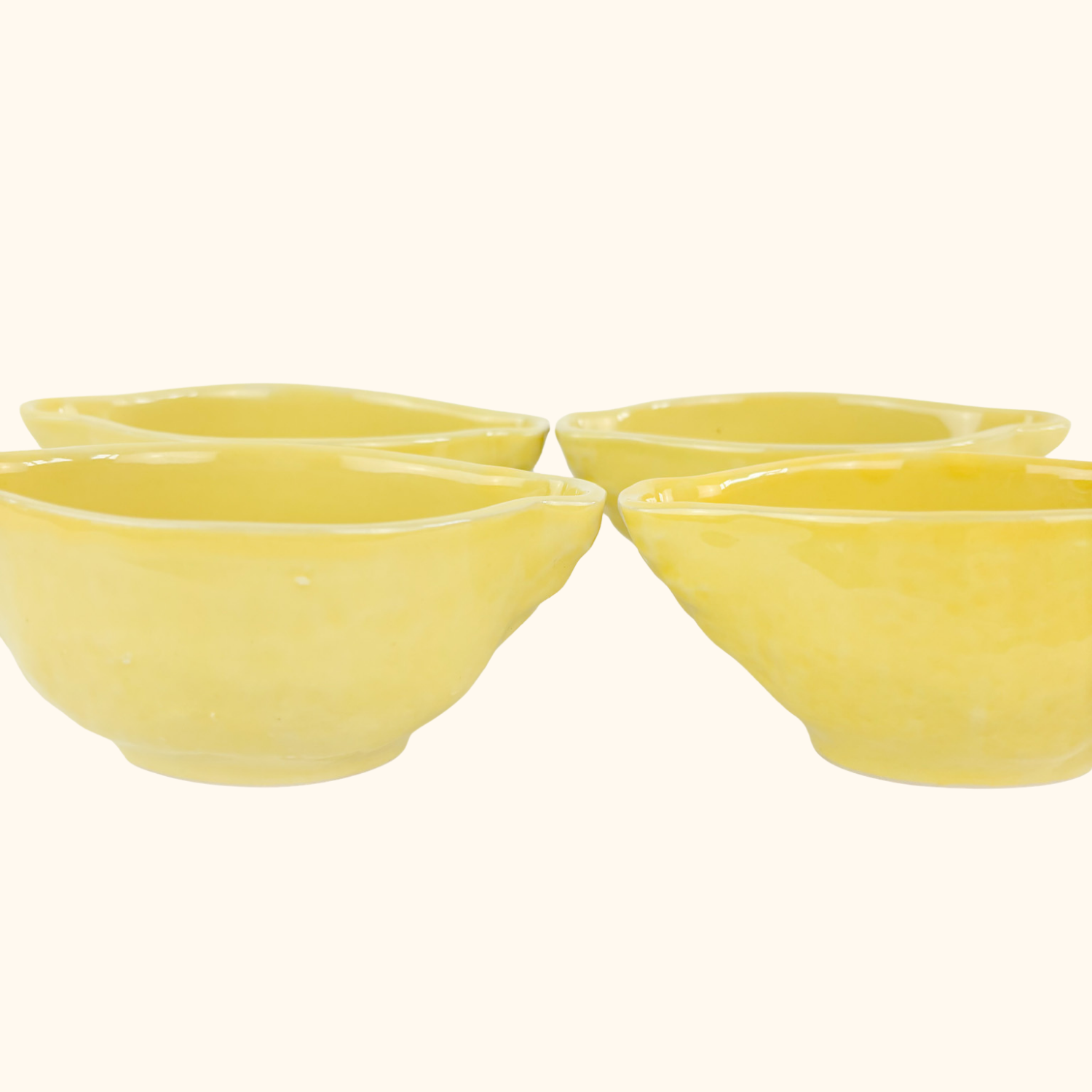 Ceramic Lemon Condiment Dipping Snack Bowls - Set of 4 Hanniball