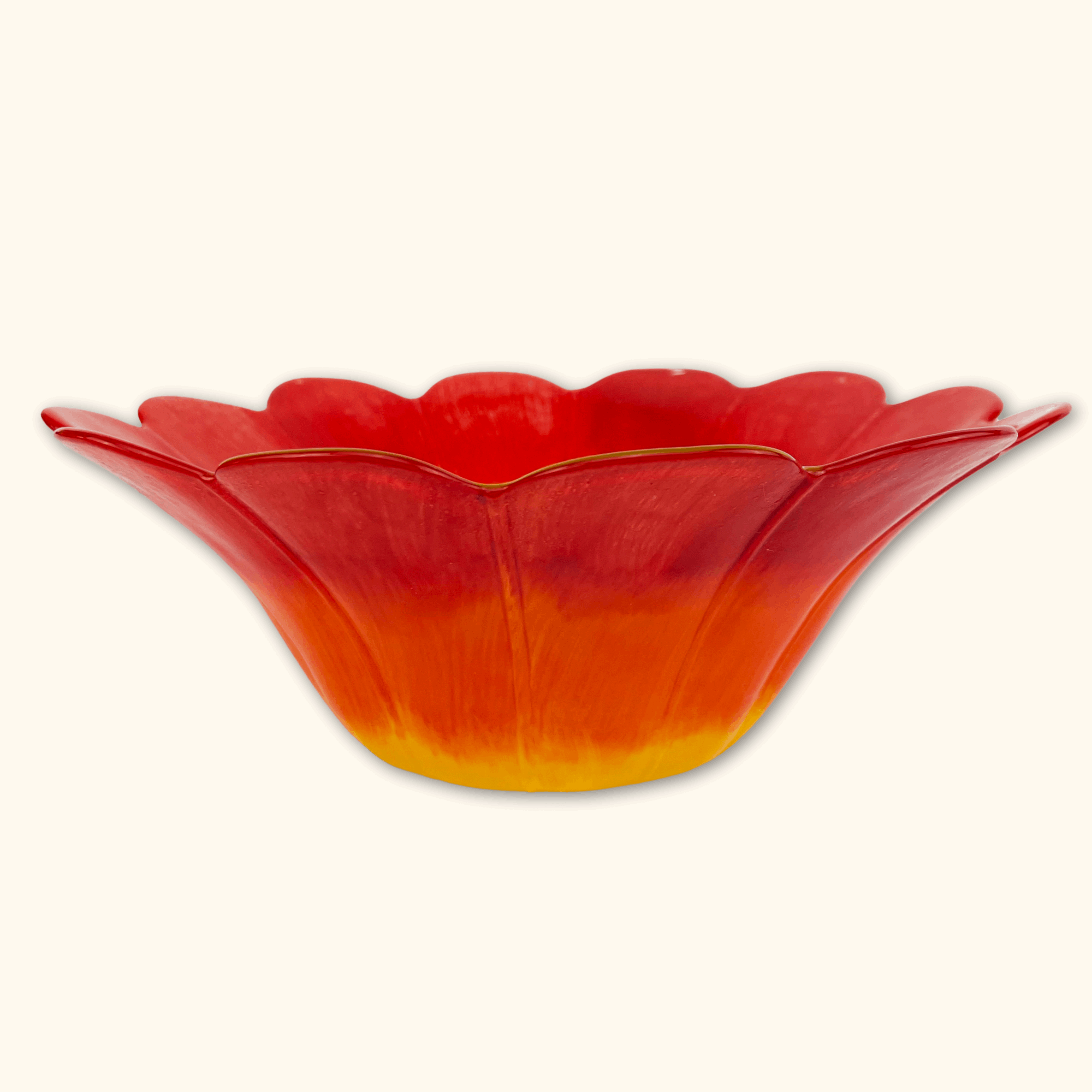 Large Red Flower Fruit Bowl - - Kitchenware