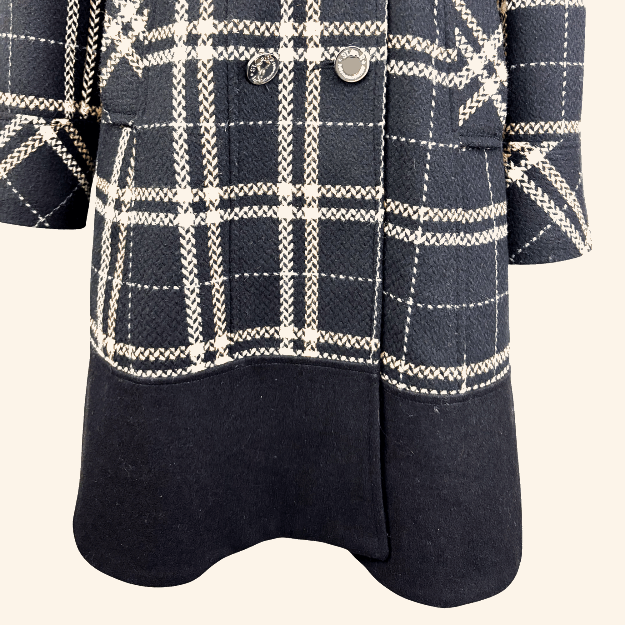 Star By Julien MacDonald Black Wool Blend Trench Coat - Size 14