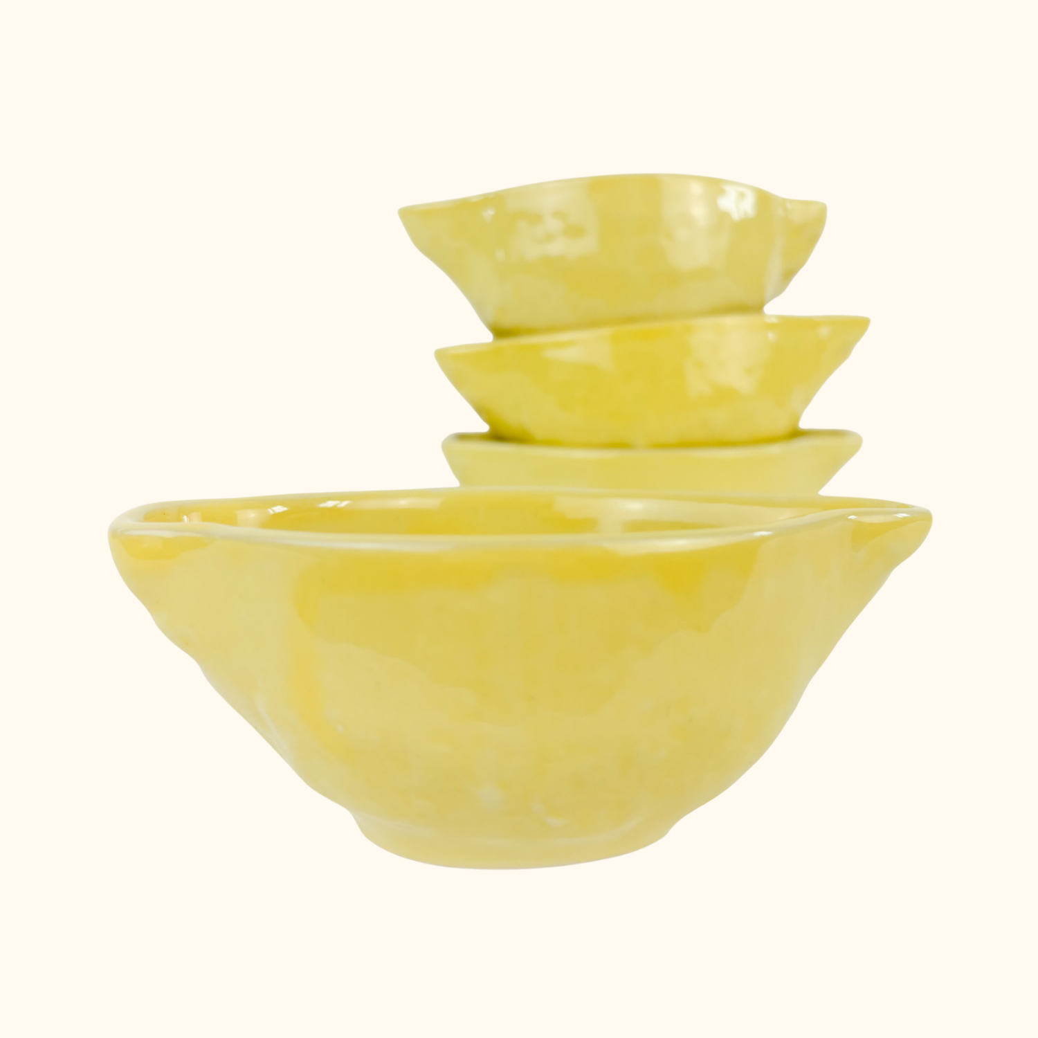Ceramic Lemon Condiment Dipping Snack Bowls - Set of 4 Hanniball