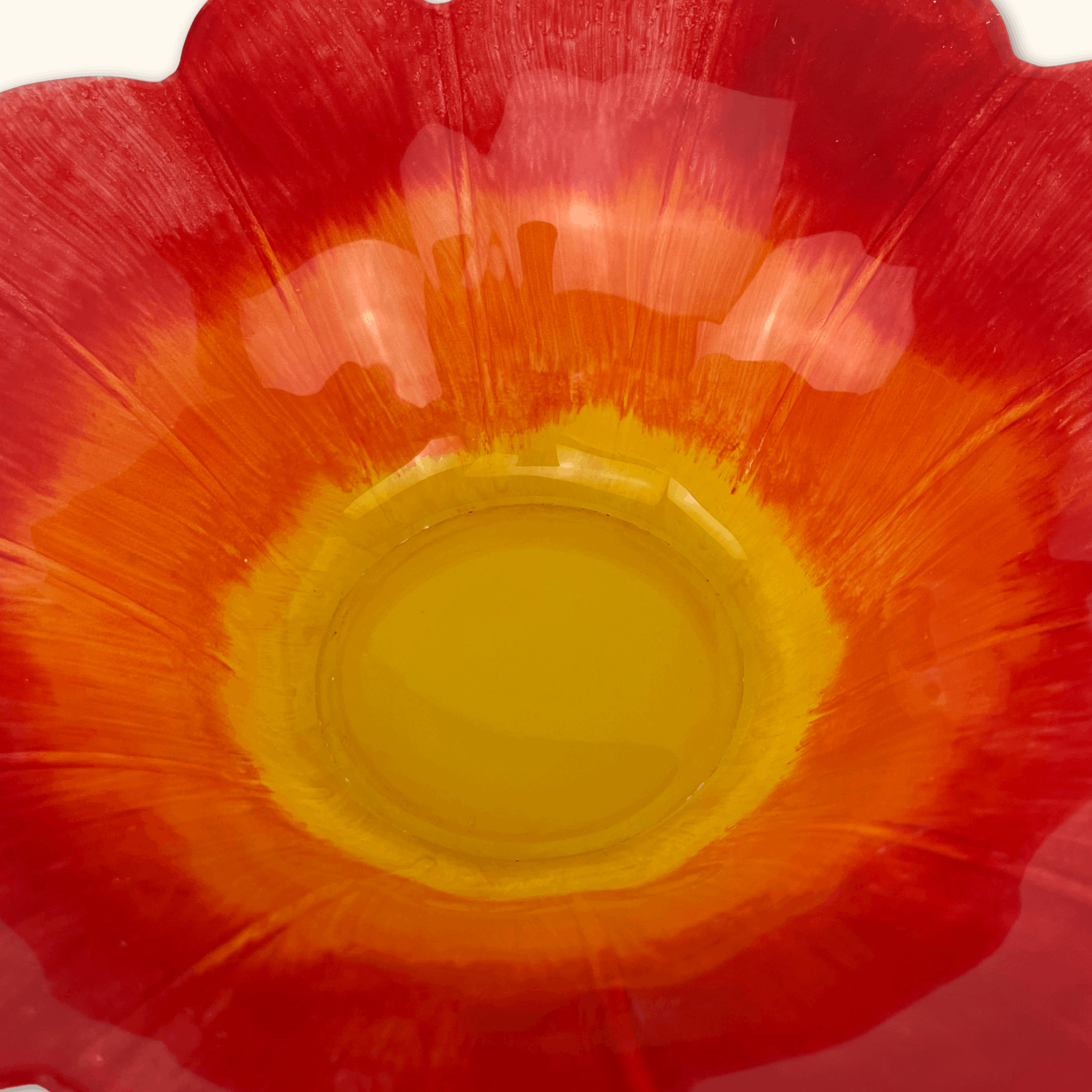 Large Red Flower Fruit Bowl - - Kitchenware