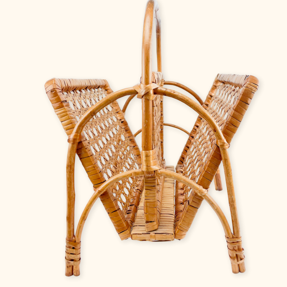 Bamboo Magazine Rack Woven Wicker Storage Sunshine Thrift