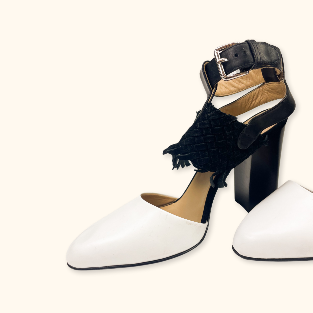 Belstaff Black and White Block Heels - Size 4 Belstaff