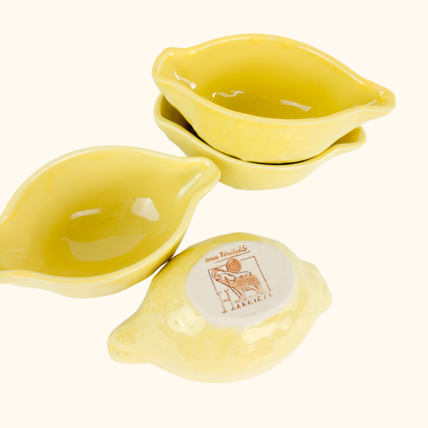 Ceramic Lemon Condiment Dipping Snack Bowls - Set of 4 Hanniball