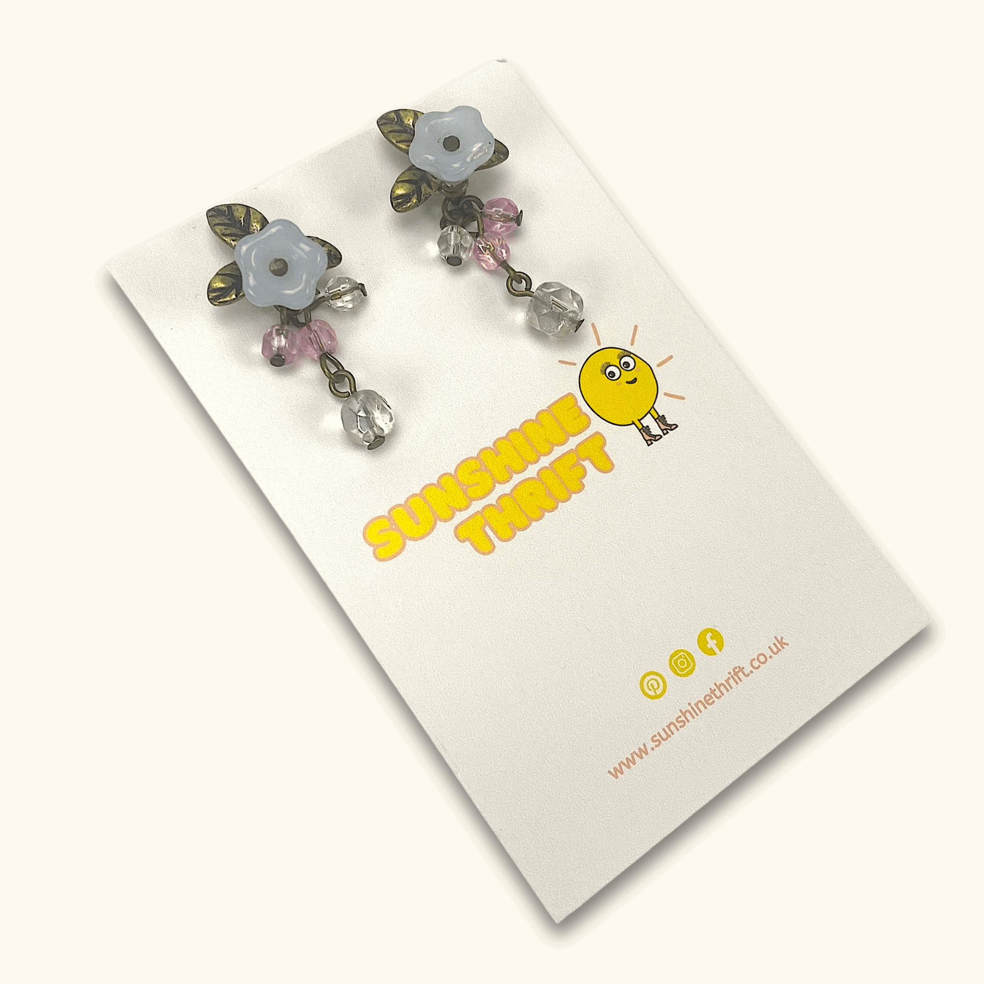 Floral Leaf Bead Earrings -  - Jewellery