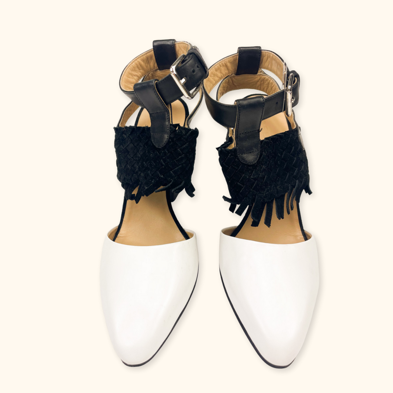 Belstaff Black and White Block Heels - Size 4 Belstaff