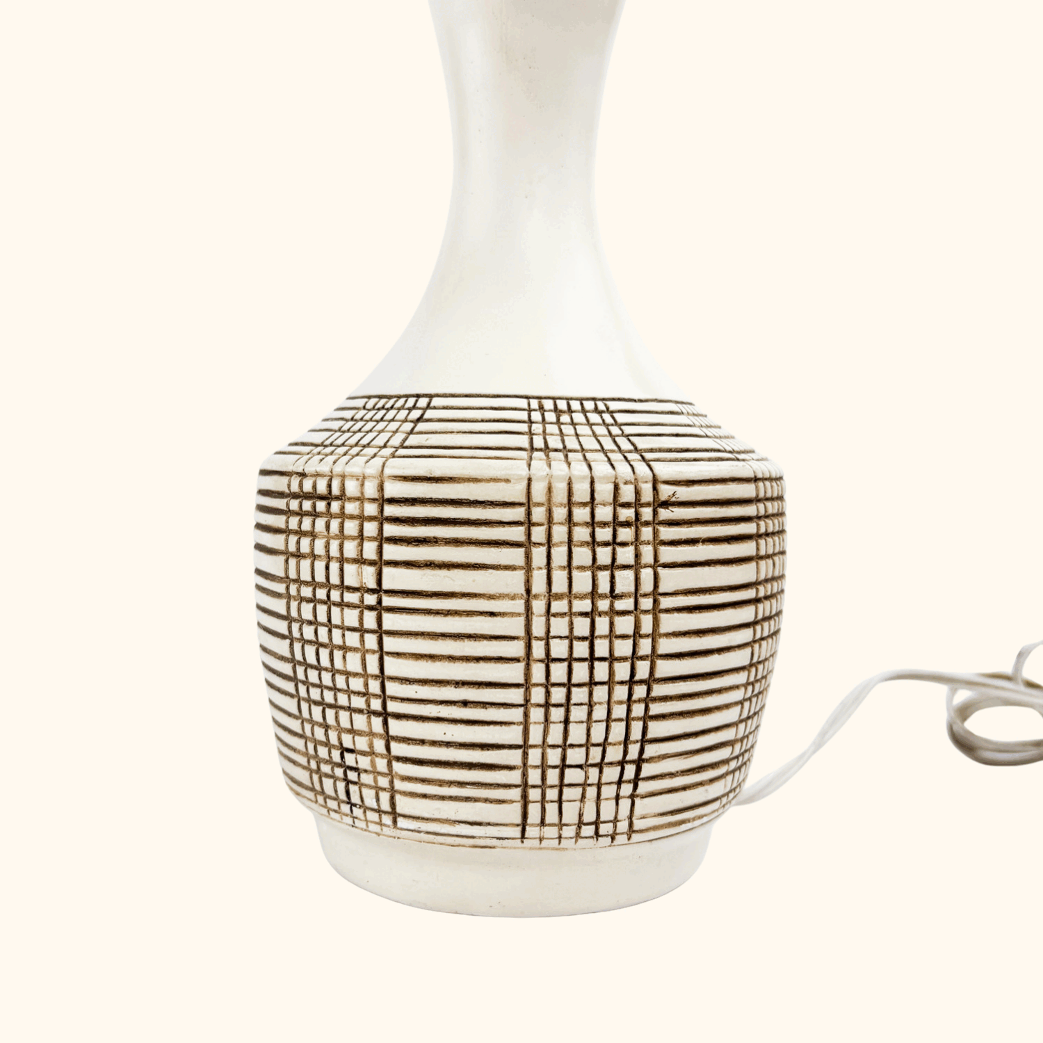 Vintage 1970s Ceramic Abstract Table Lamp Base - - Lighting