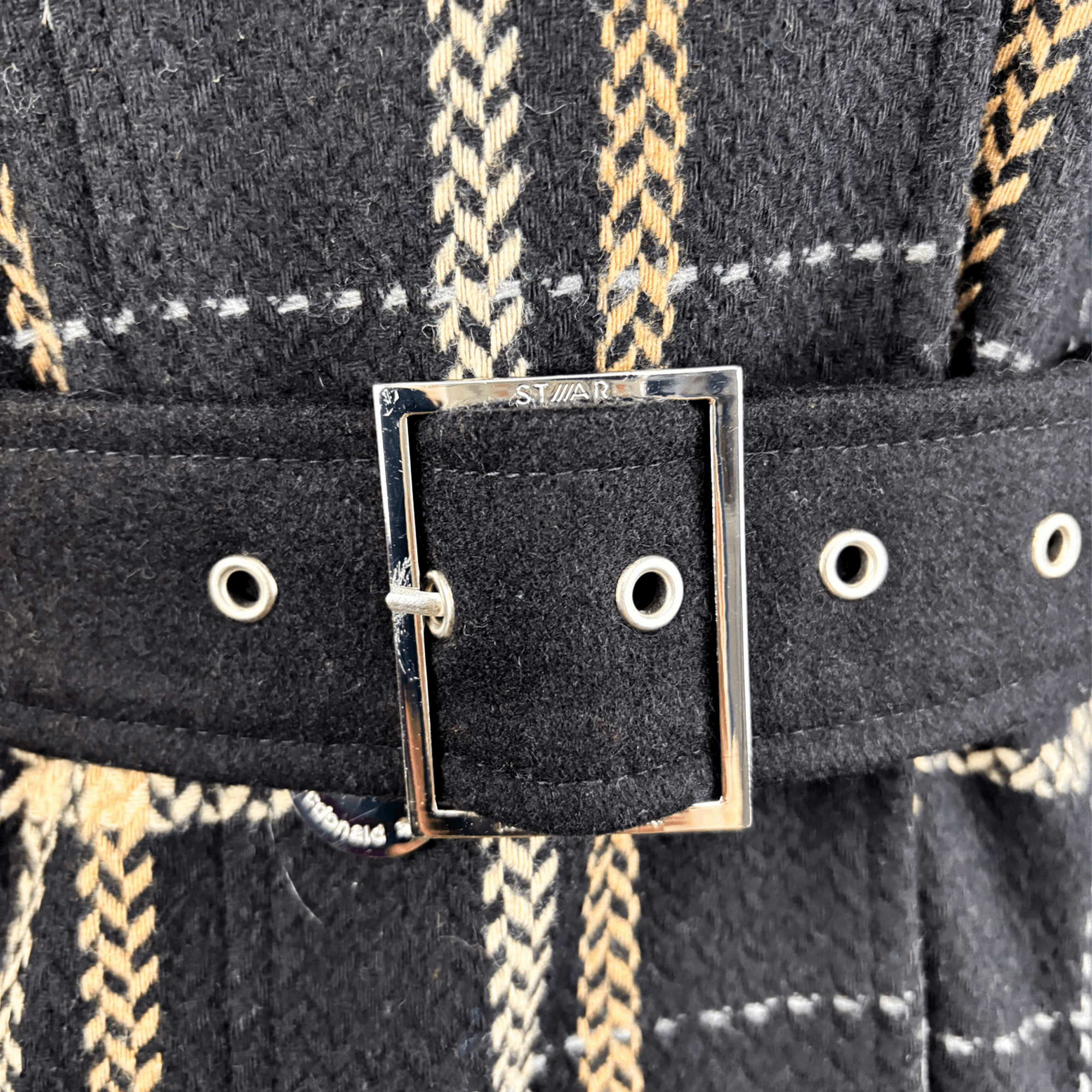 Star By Julien MacDonald Black Wool Blend Trench Coat - Size 14