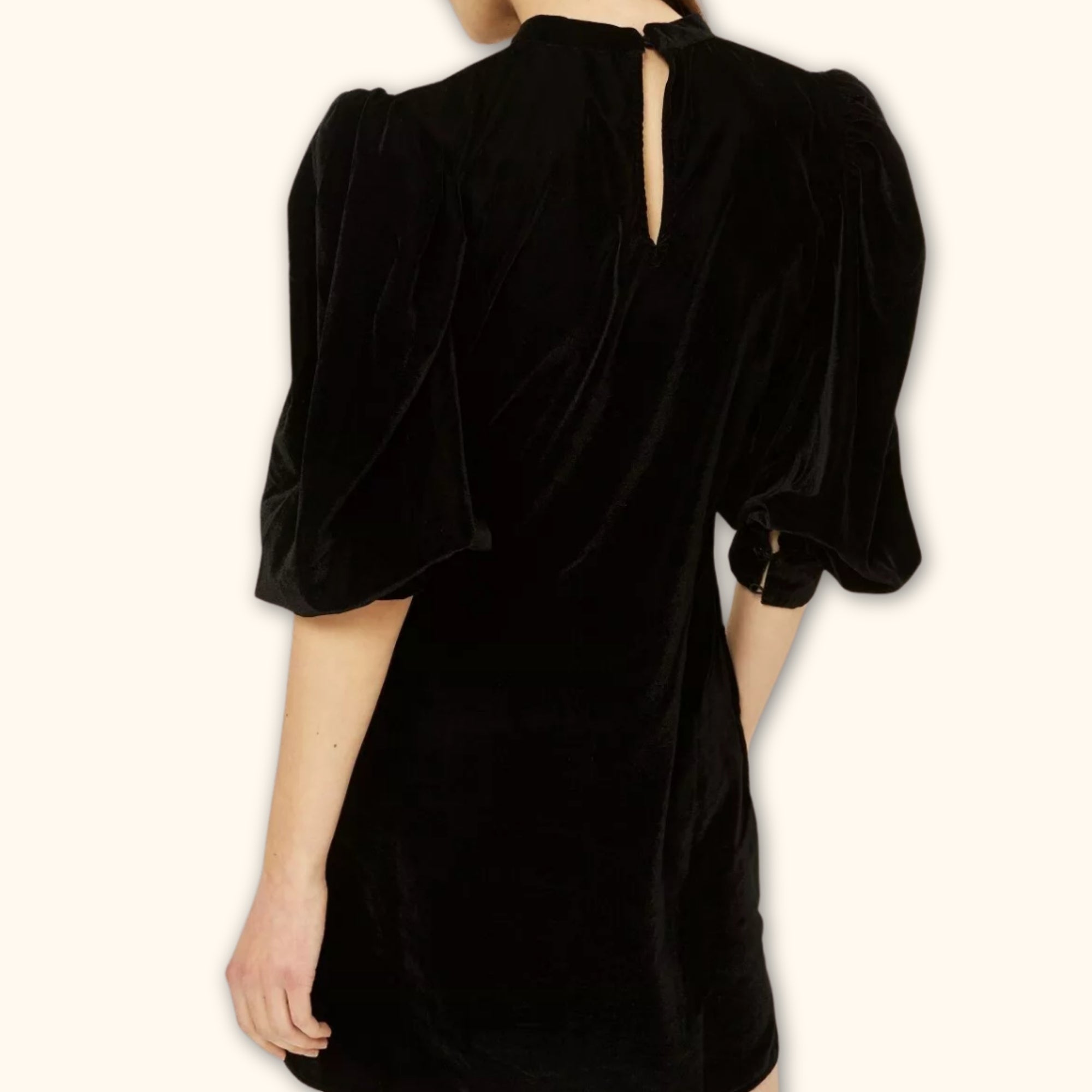 Topshop Black Velvet Cut Out Dress - Size 6 - - Dresses