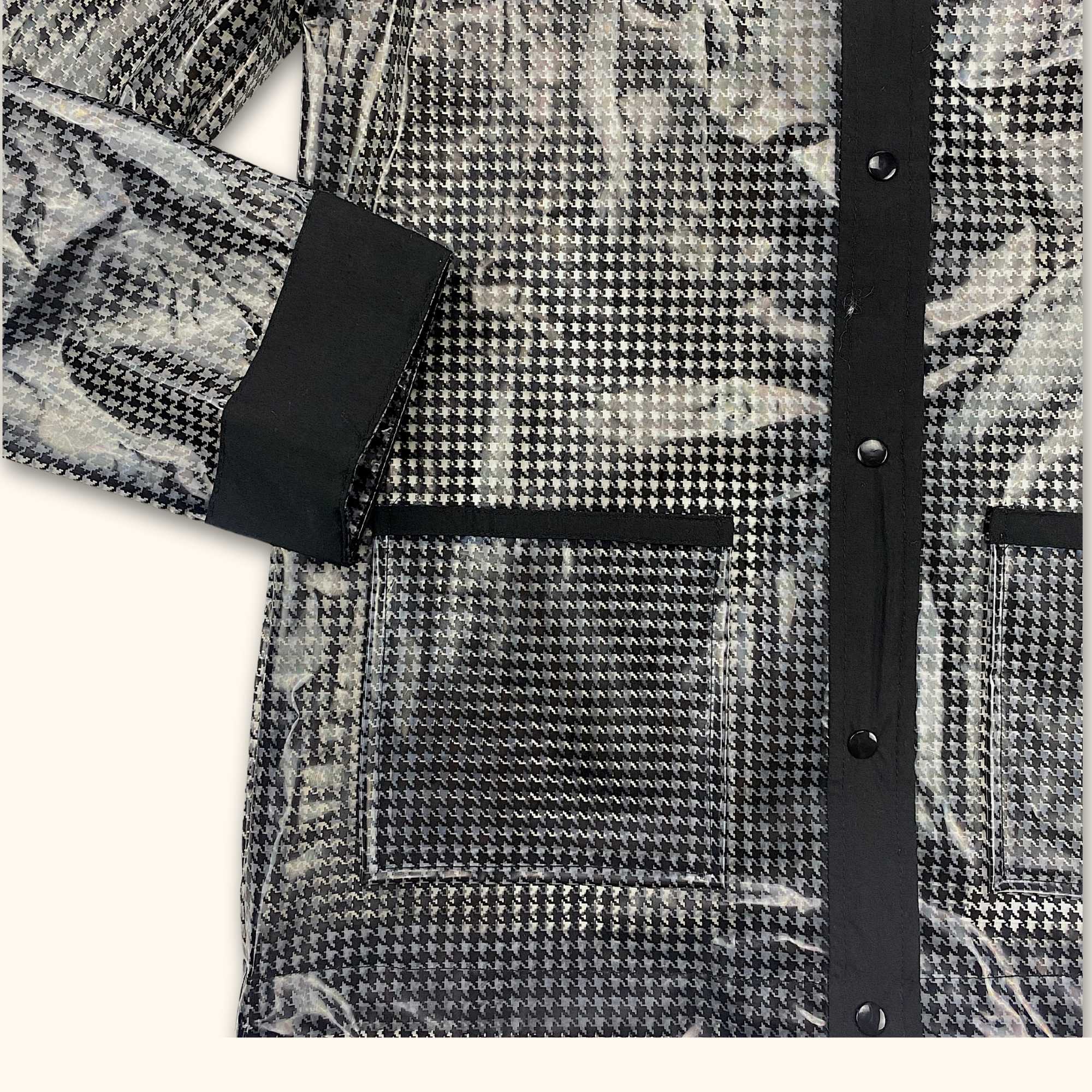 Urban Bliss Houndstooth Grey Clear Raincoat - Size 8 -  - Coats & jackets