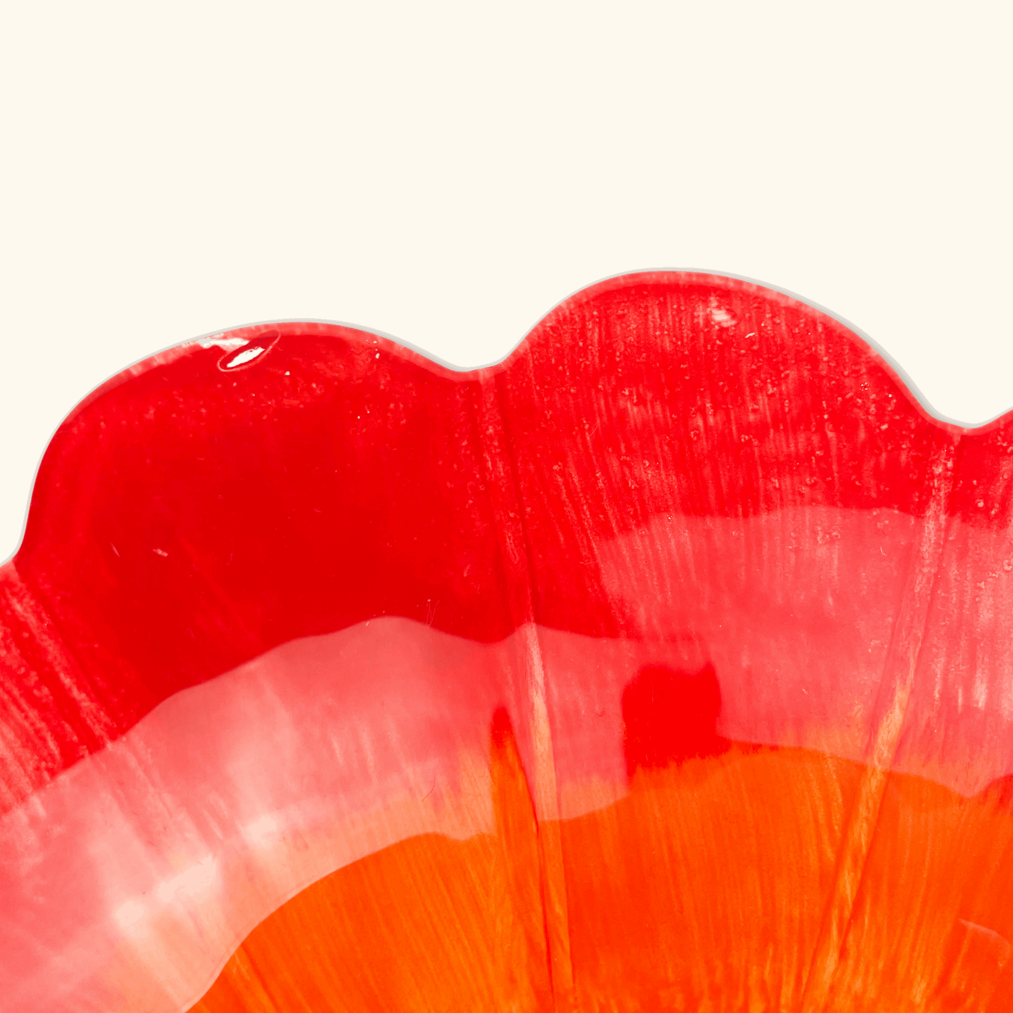 Large Red Flower Fruit Bowl - - Kitchenware