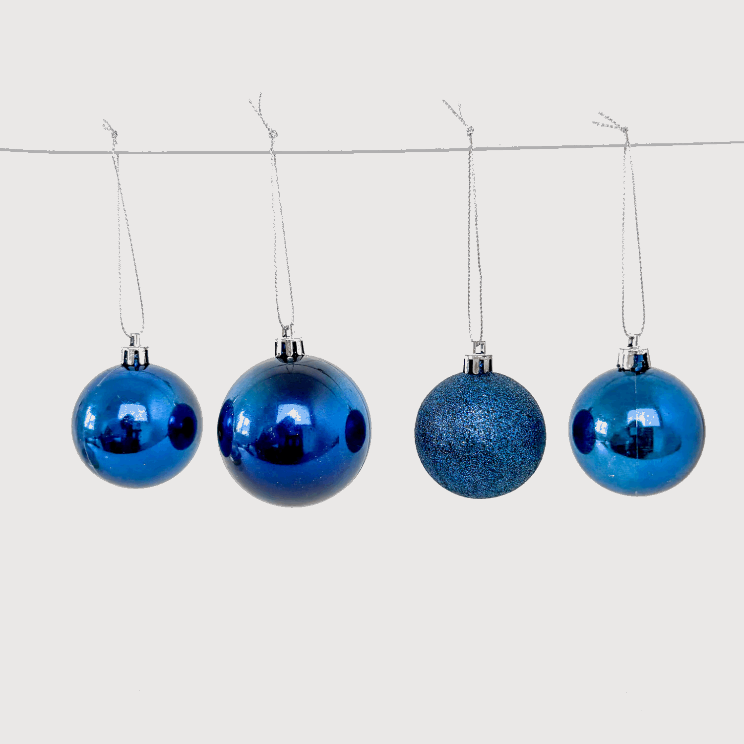 Blue and Purple Sparkle Beaded Bauble Mixed Set of 12 Sunshine Thrift