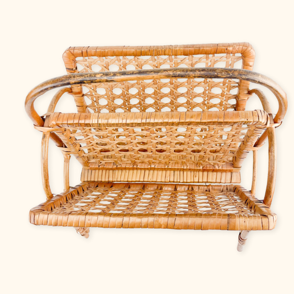Bamboo Magazine Rack Woven Wicker Storage Sunshine Thrift