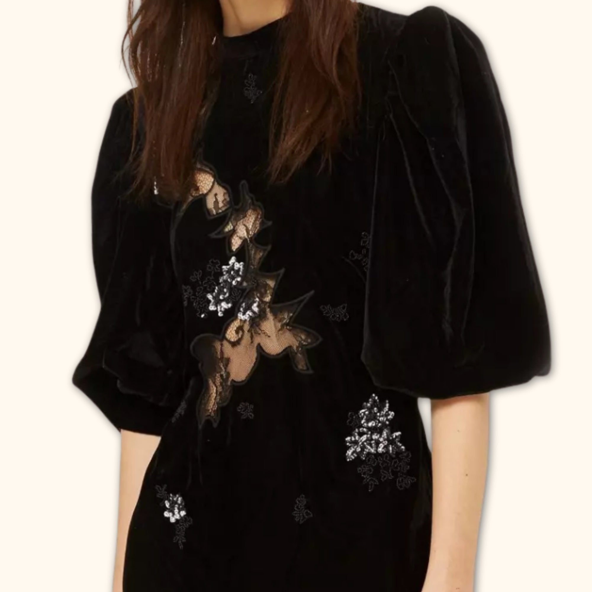 Topshop Black Velvet Cut Out Dress - Size 6 - - Dresses