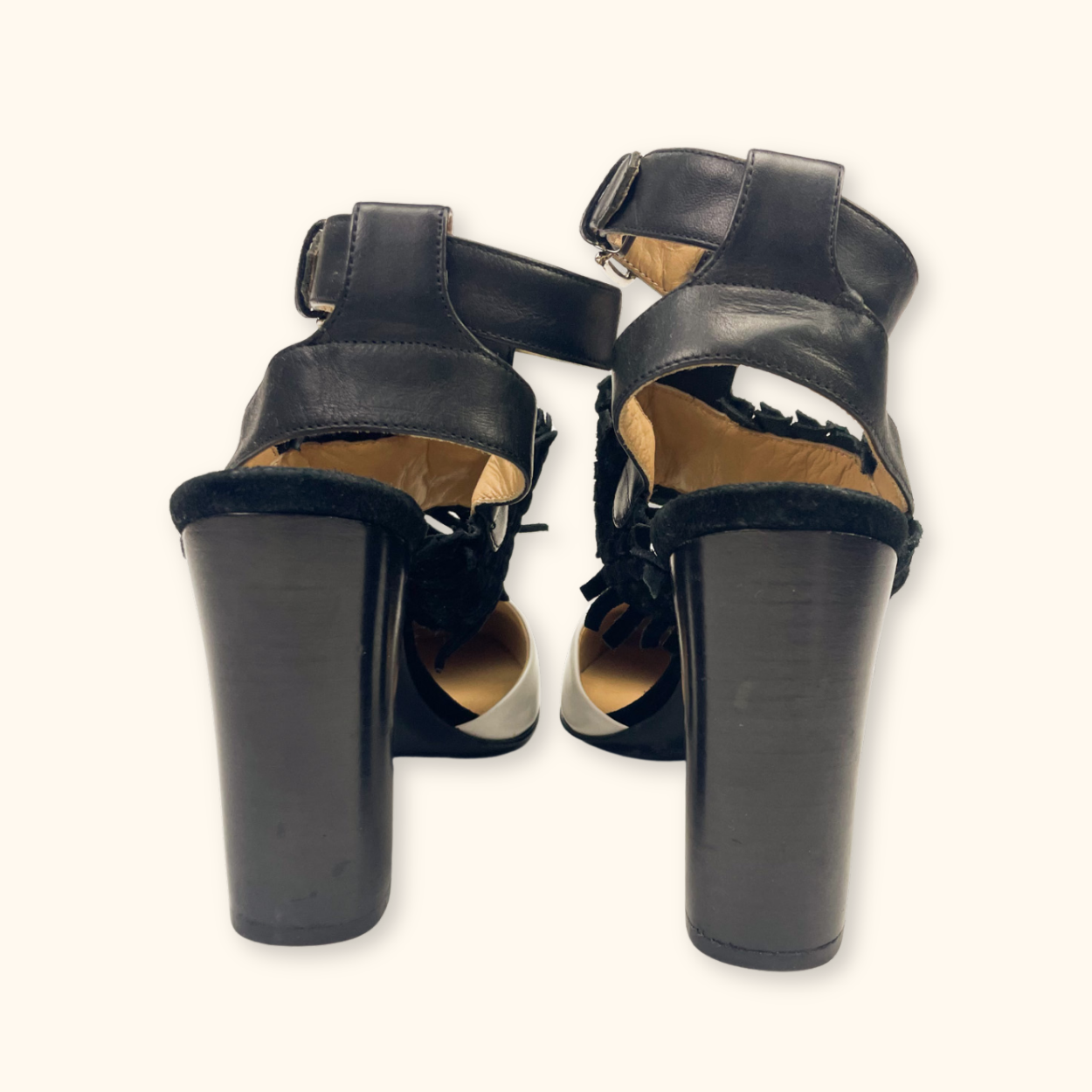 Belstaff Black and White Block Heels - Size 4 Belstaff