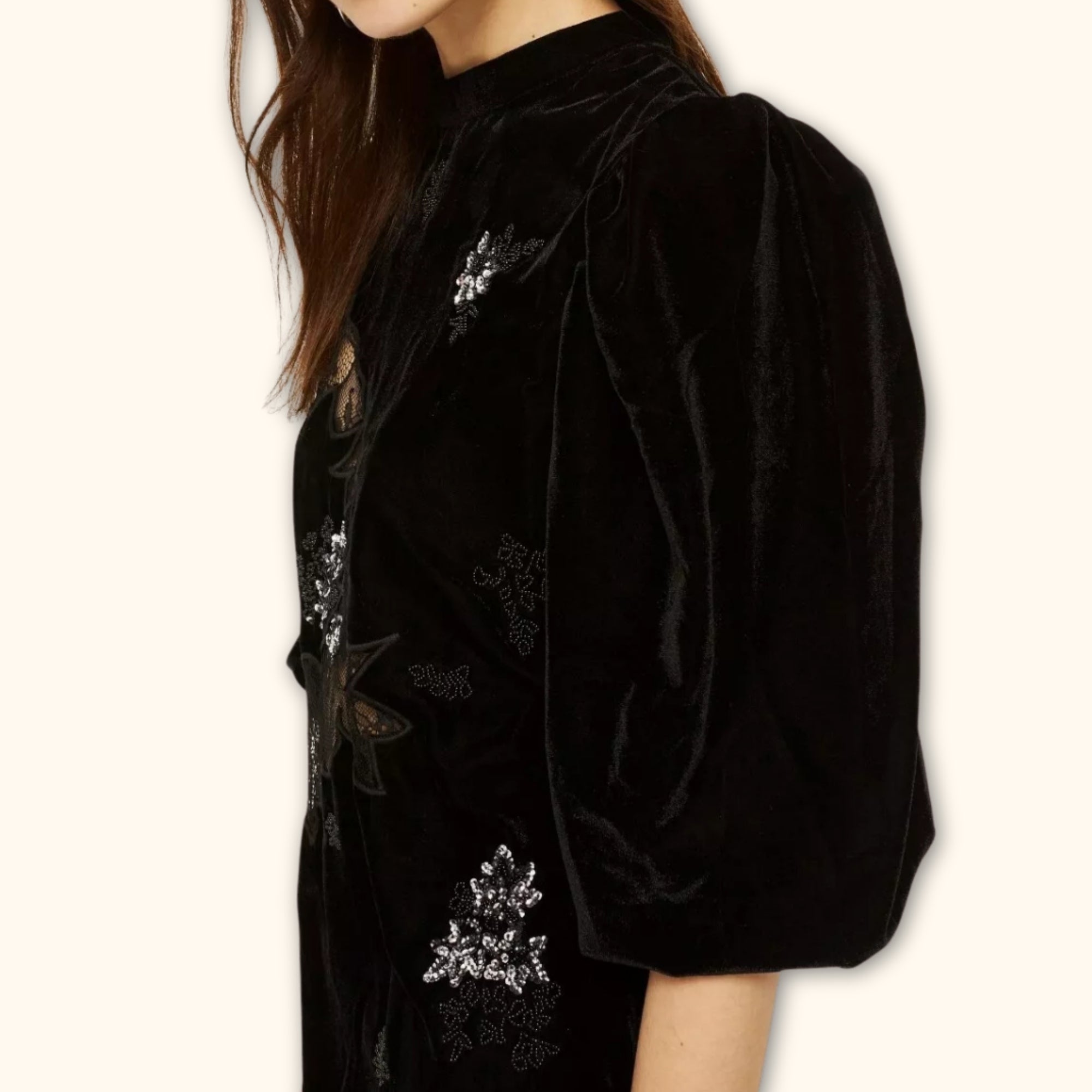 Topshop Black Velvet Cut Out Dress - Size 6 - - Dresses