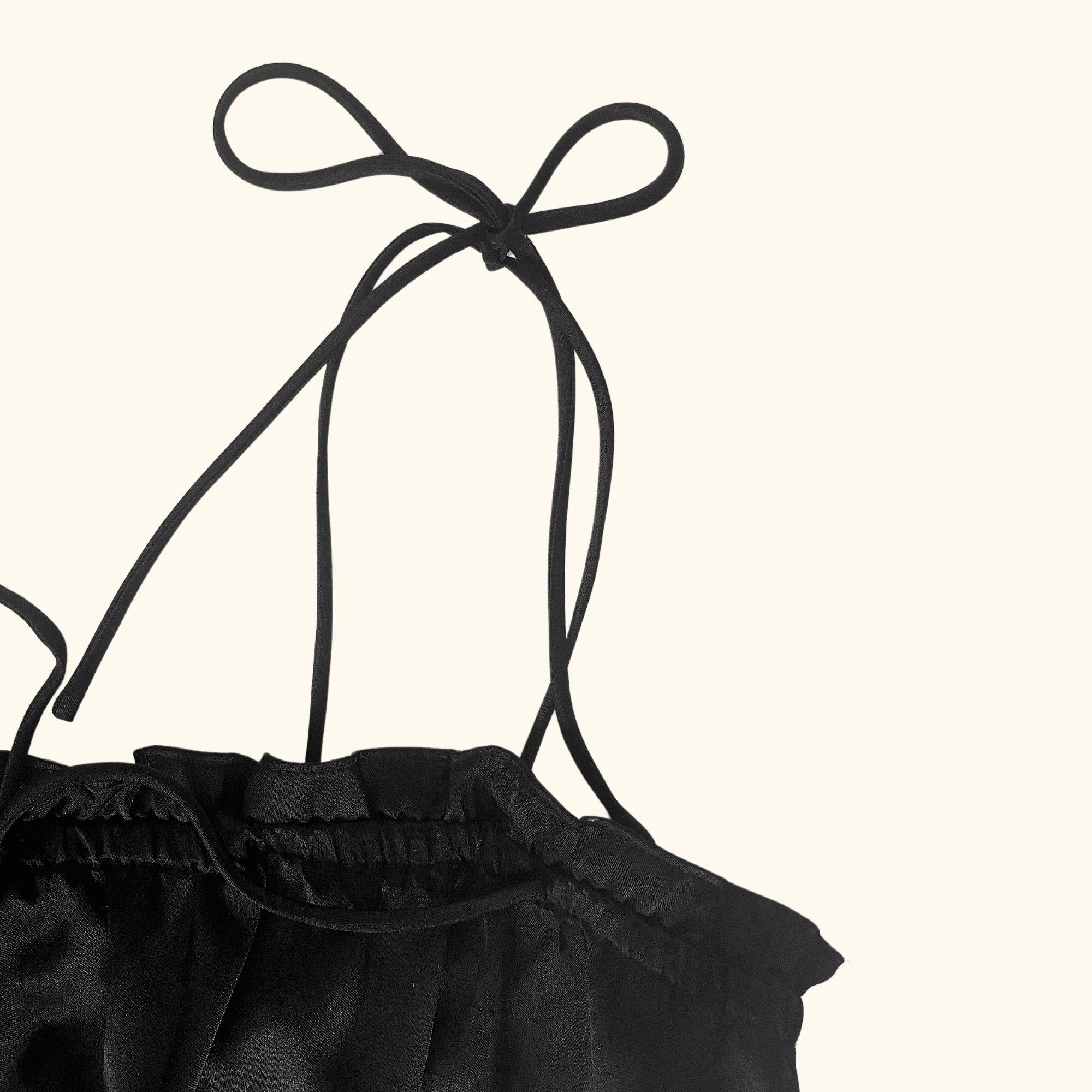 Topshop Ruched Cami Tie Top Black - Size 12 - - Tops & Shirts