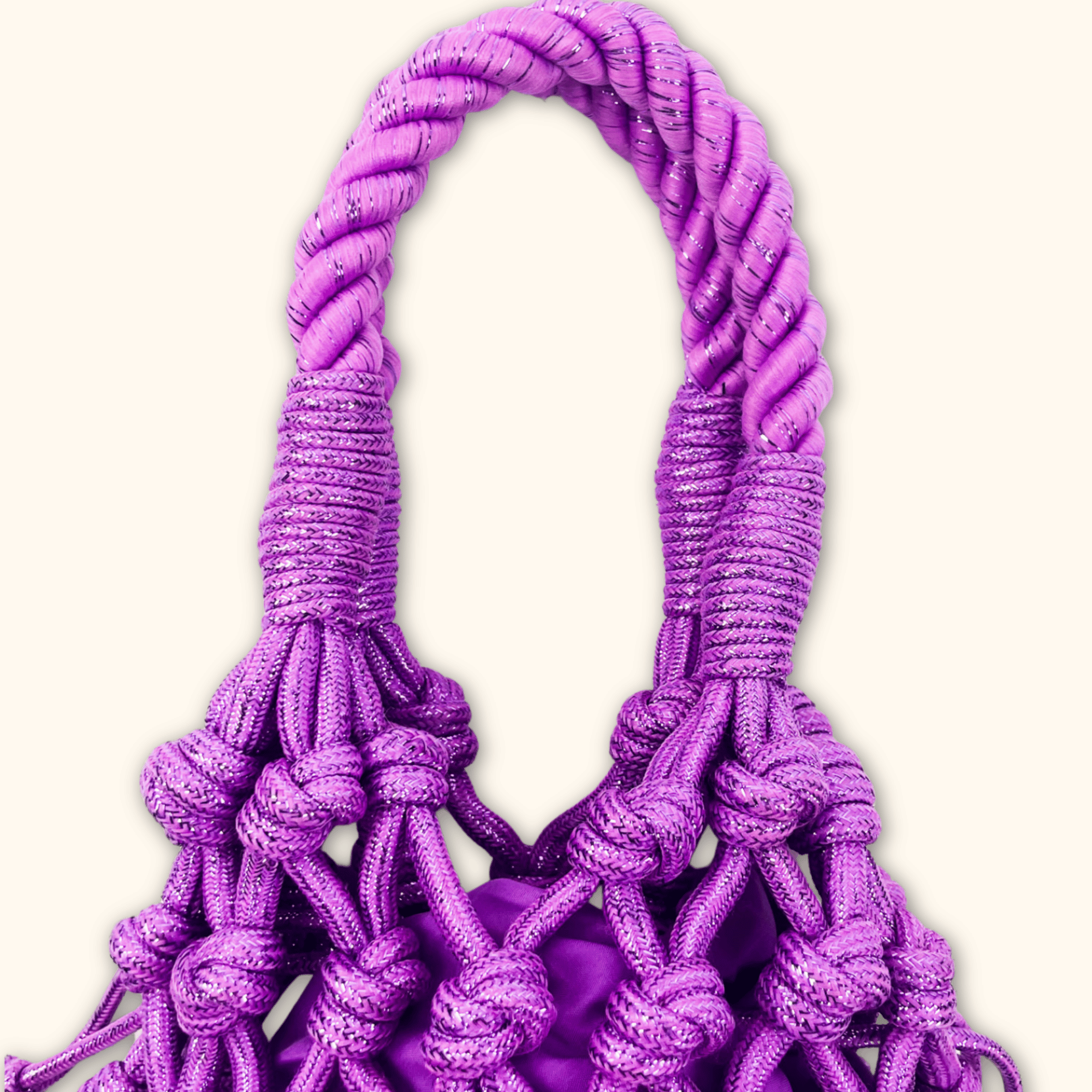 H&M Purple Metallic Drawstring Pouch Bag - - Bags