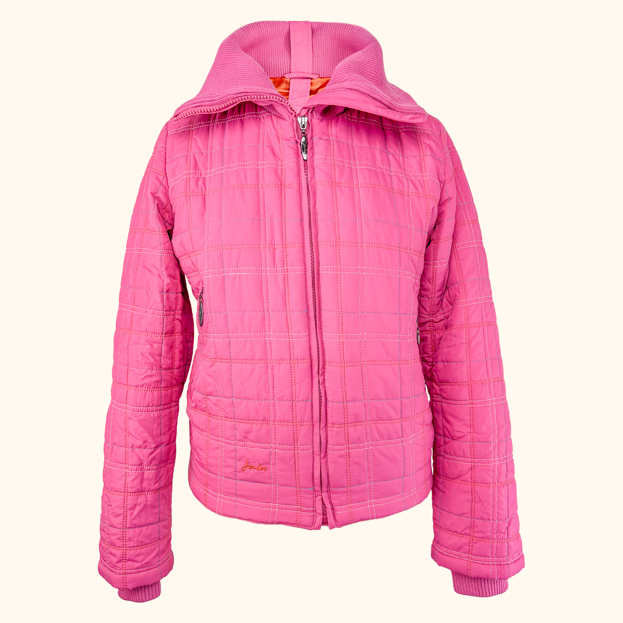 Joules Padded Pink Zip Up Jacket - Size 12 Joules