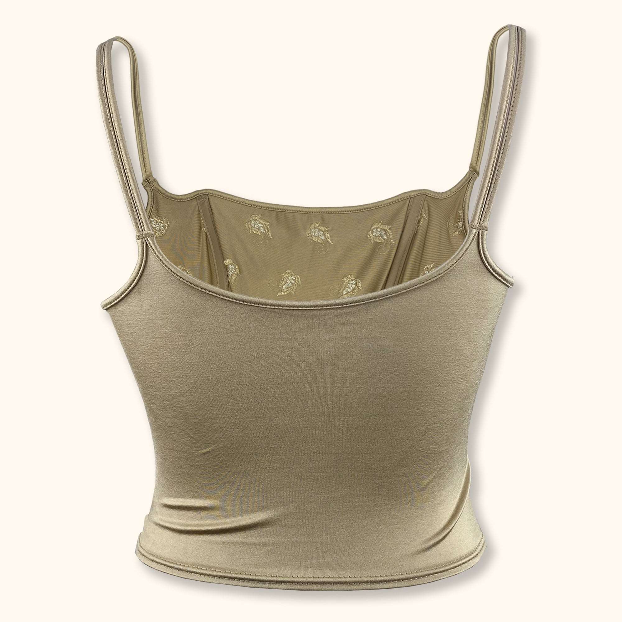 Cream Y2K Floral Cami Corset - Size Small -  - Tops & Shirts